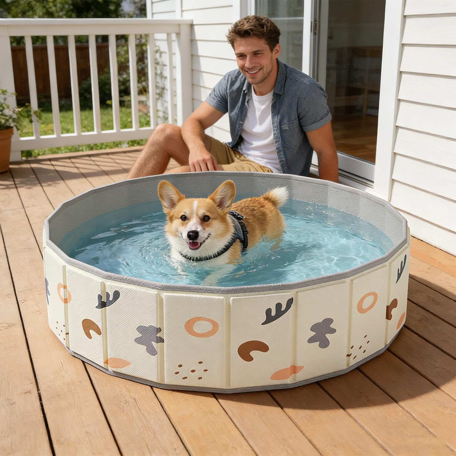 Piscina Plegable Para Perros, Bañera Para Gatos, Lavabo Para Mascotas | Lavabo Portátil Robusto 80x30 Cm Sin Inflar. Ideal Para Refrescar A Mascotas Y Niños En La Terraza.
