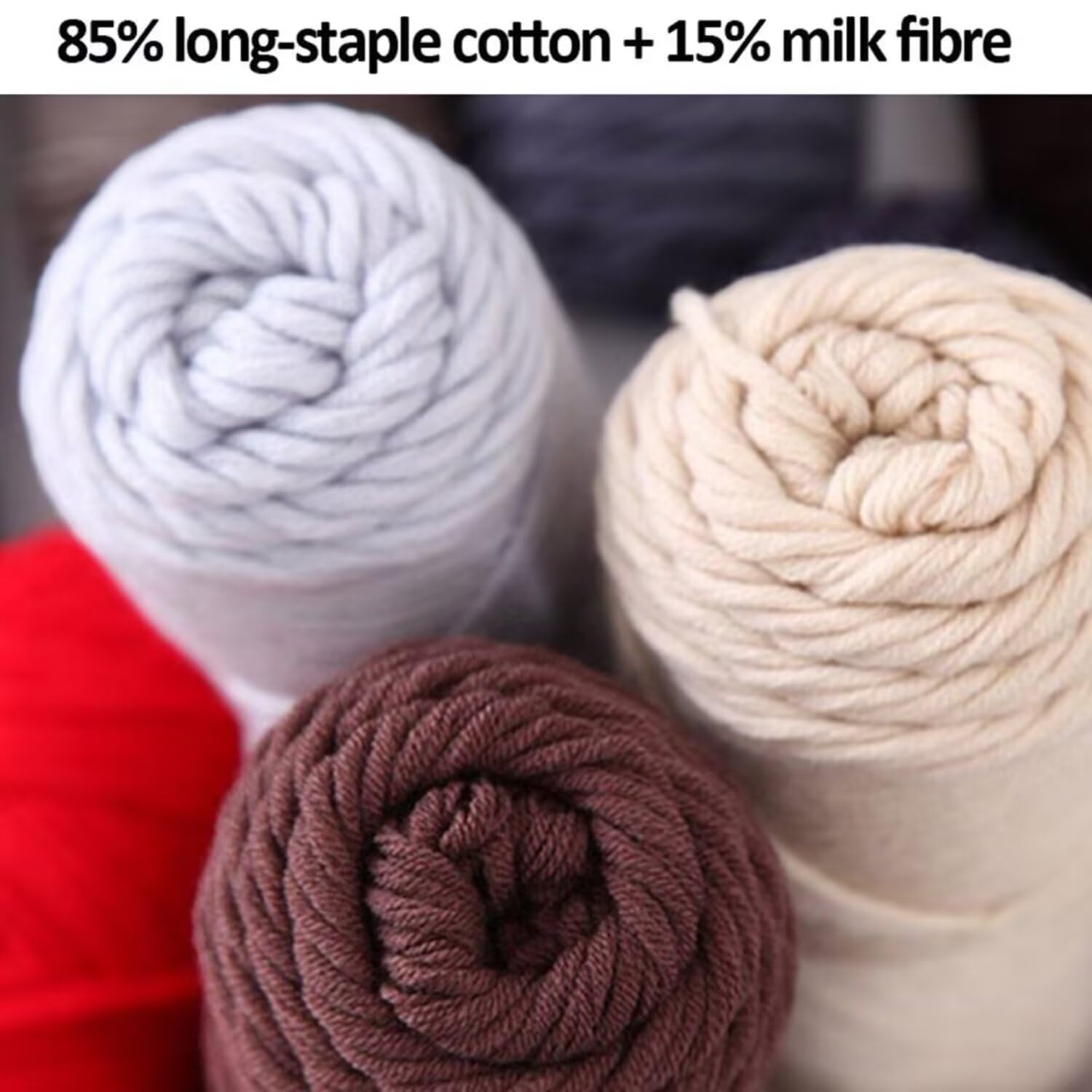 Generisch Handstrickgarn in verschiedenen Farben, 100 g Rolle, für Pullover, Puppen, Schals, 3 mm starkes Häkelgarn, 8-fädiges Tuftinggarn für Tuftingpistole, Punch Needle, weicher Effektgarnfaden