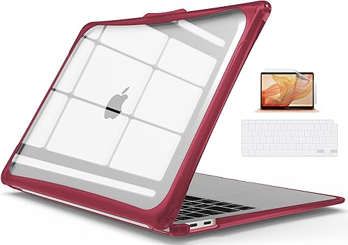 IBENZER Hexpact - Funda compatible con MacBook Air de 13 pulgadas 2022 2021 2020 M1 A2337 A2179 A1932, funda resistente con cubierta de teclado,