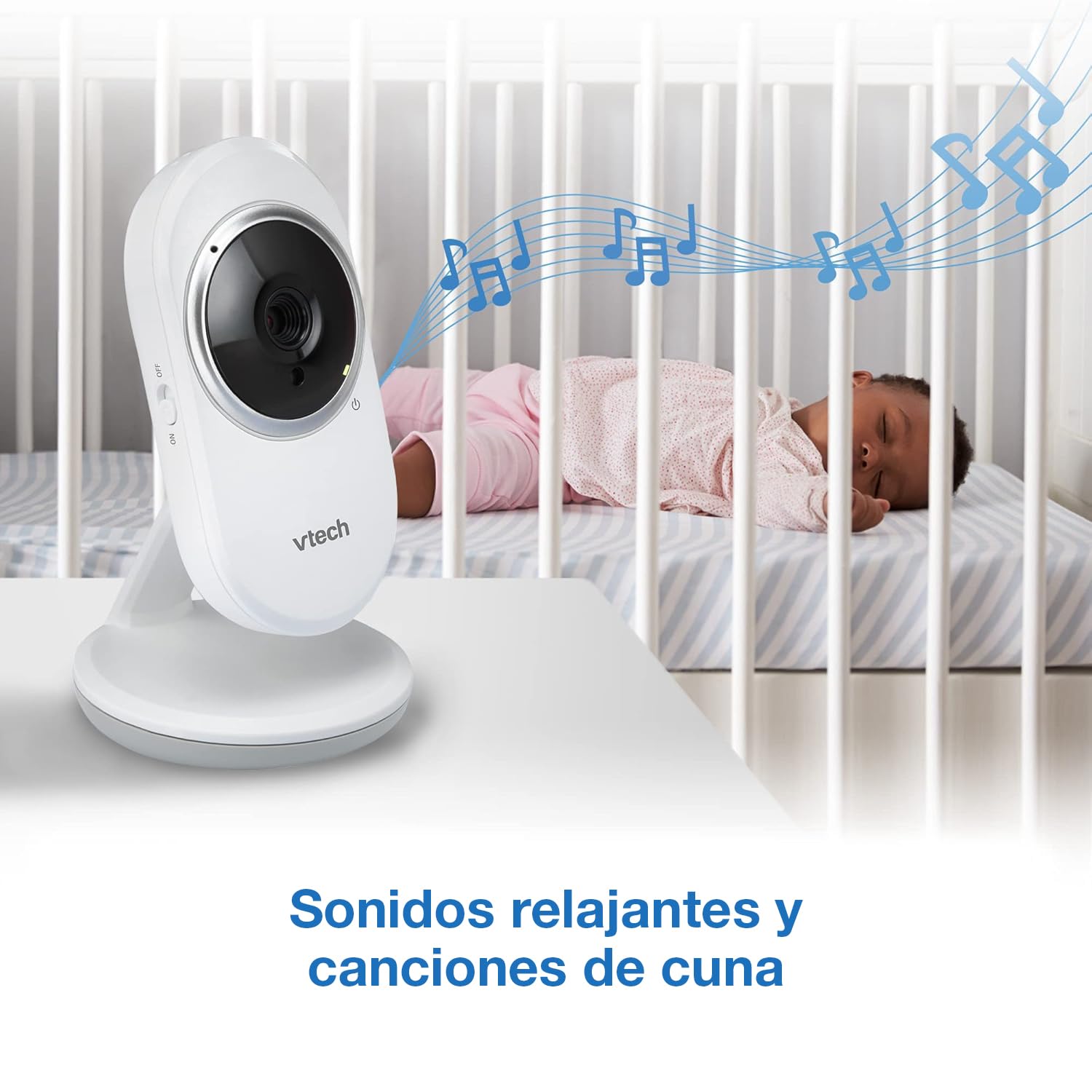 VTech Baby Monitor con Display 2,4", Visione Notturna, Comunicazione Bidirezionale, Sensore di Temperatura, Indicatore Sonoro, Raggio Fino a 300m, Suoni Rilassanti e Ninne Nanne, Senza Wi-Fi: VM320