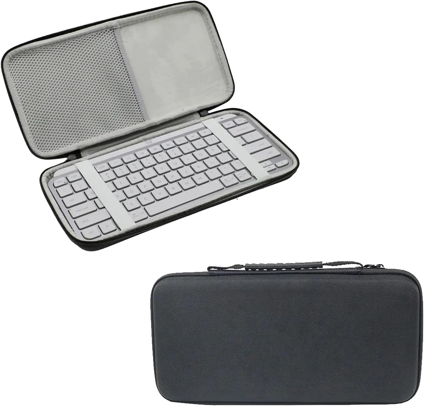 EVA Hard Shell Case, Compatible for Logitech MX Keys Mini Dustproof Shockproof Mechanical Keyboard Storage Bag Black