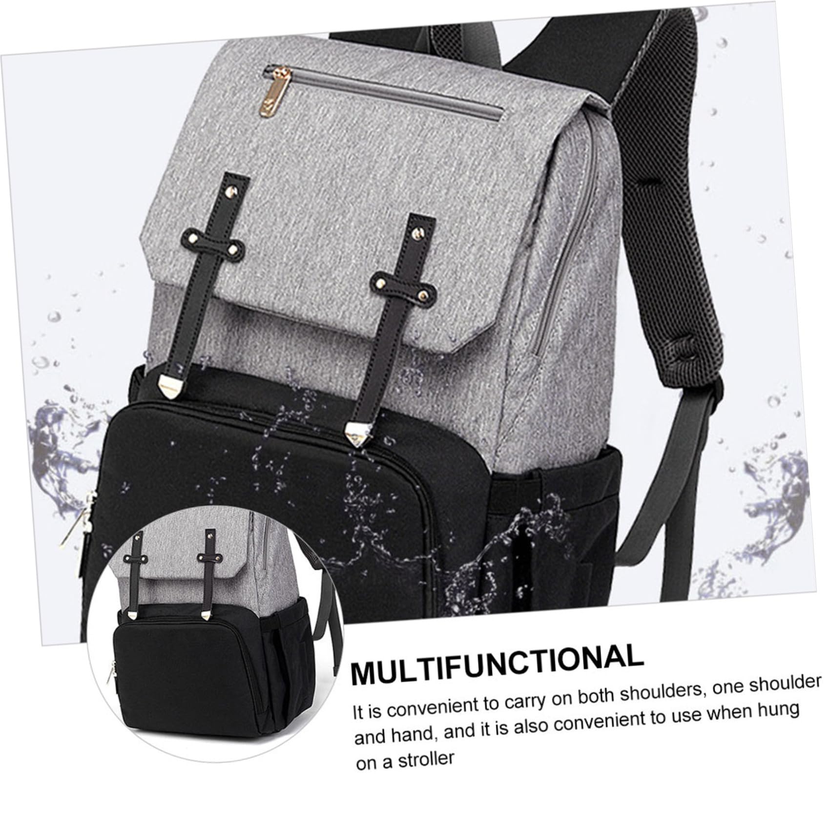 BESPORTBLE Bolso de Mamá Multifuncional Doble Hombro Gran Capacidad para Viaje para Madres y Bebés Actividades Exteriores