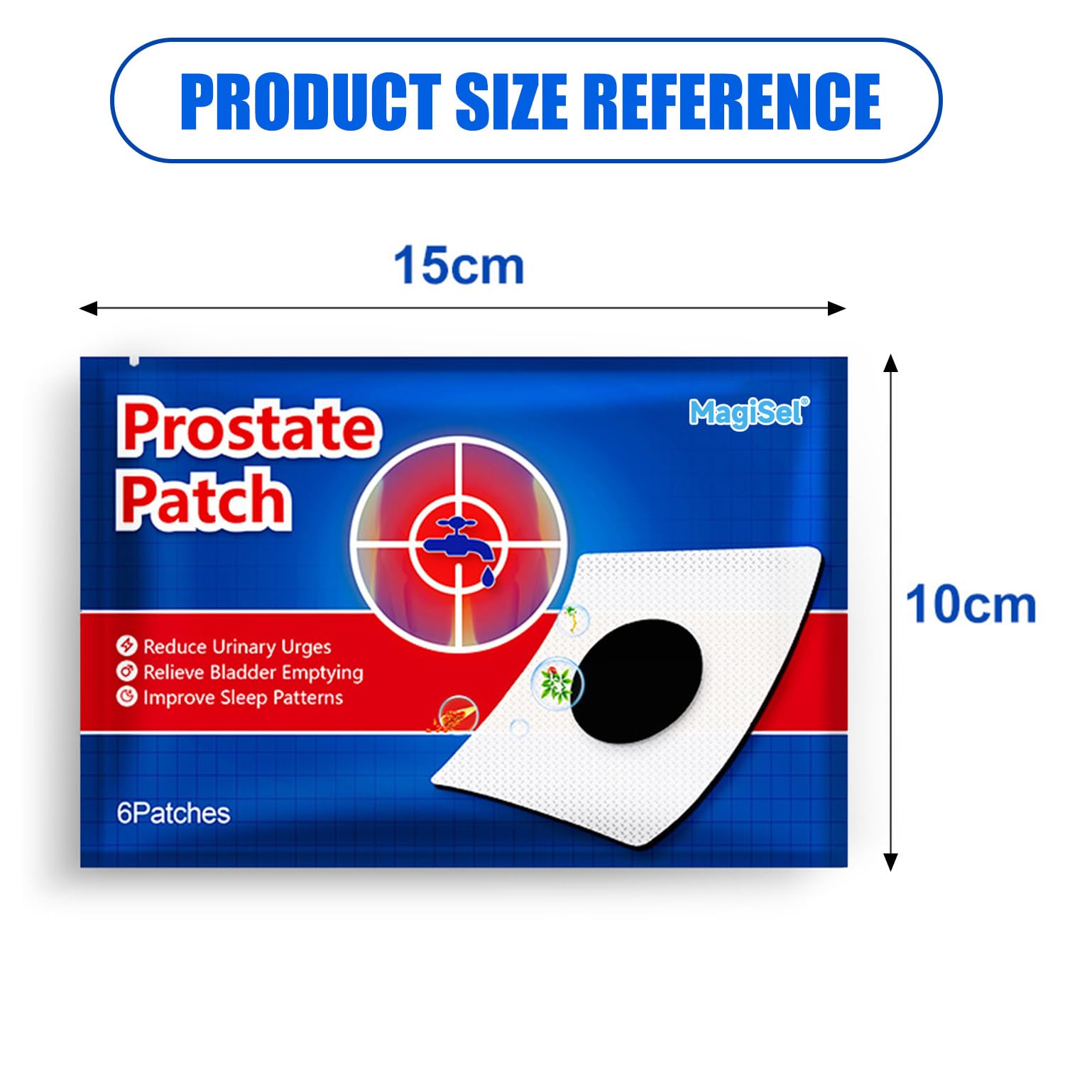 Parches para el Cuidado de la próstata, Parches para la vejiga,Parche corporal, dirigido a las molestias de la próstata masculina, que mejora la fertilidad y la resistencia 6Pcs