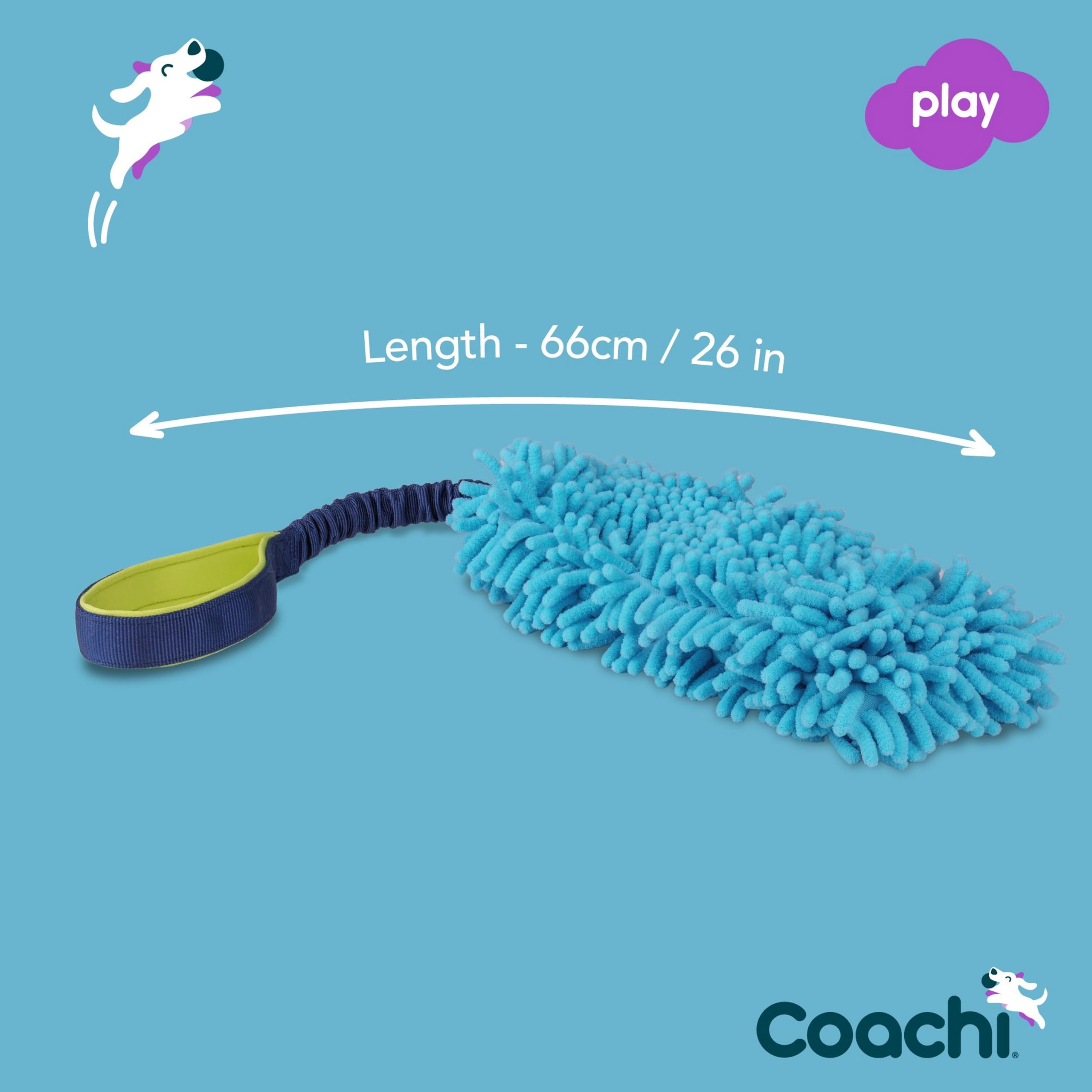 Coachi Tuggi Hide, Great for Interactive Play, Strong & Comfortable, Stretchy Bungee Handle, Reward Training, Recall, Interrupting Biting & Chewing, Perfect For Agility, Suitable for Dogs & Puppies