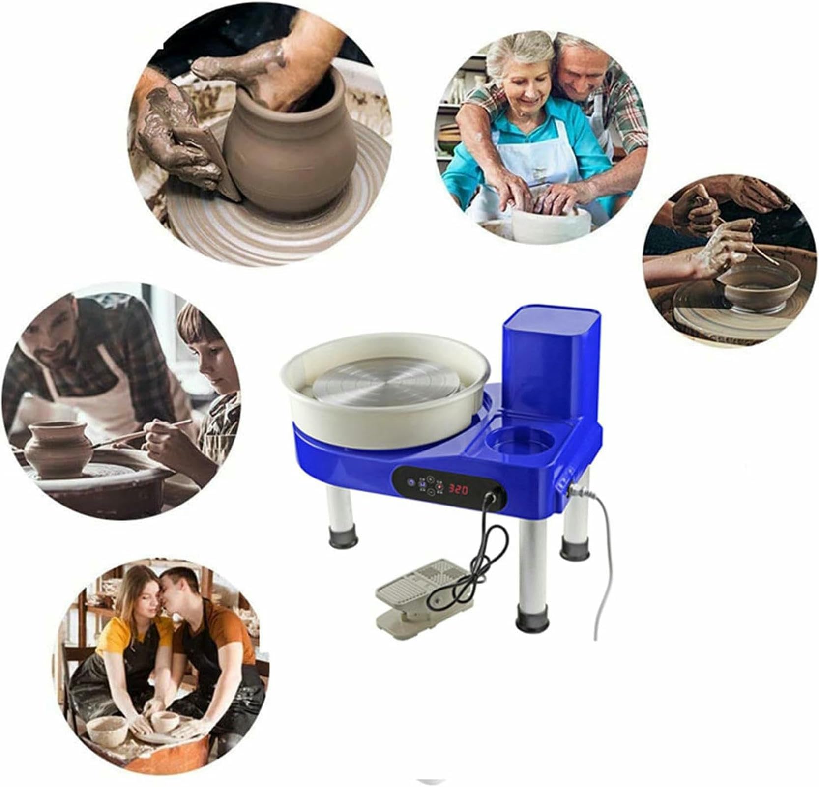 Macchina di Formazione della Ruota in Ceramica Elettrica con Gamba Rimovibile, 350W 220V, Opera in Ceramica, Artigianato, Scuola d'Arte, Insegnamento in Ceramica