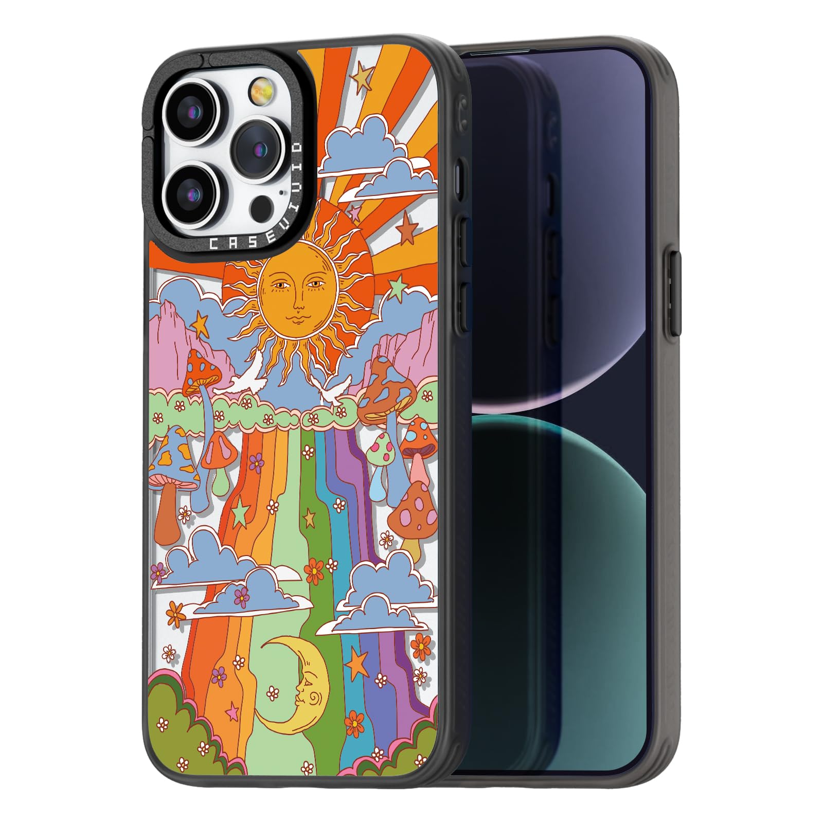 casevivid Compatible for iPhone 13 Pro Case Cute Aesthetic - Durable Fashion Funny Phone Case - Girly Mushroom Pattern Print Cover Design for Woman