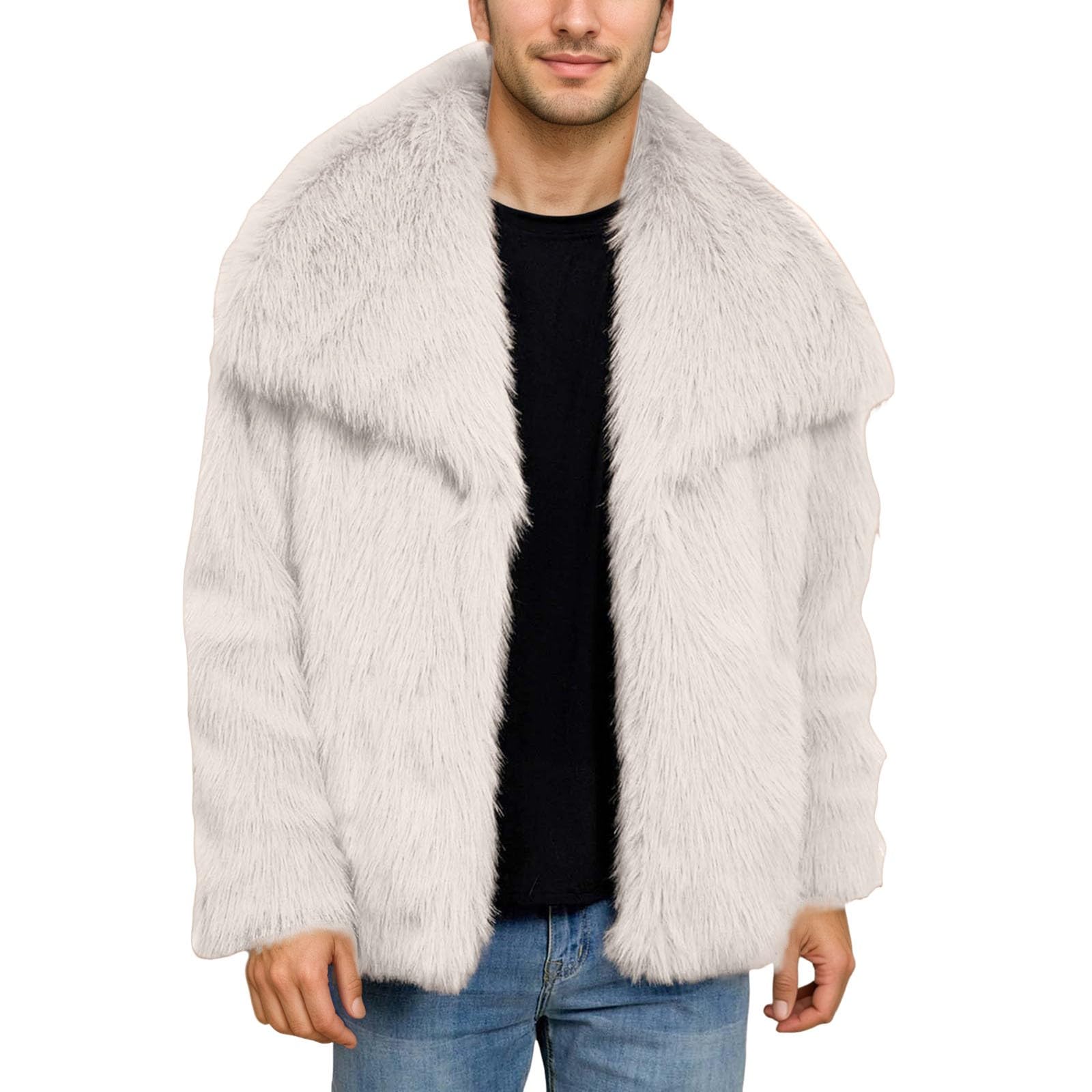 Parka Herren - Wintermantel aus Kunstleder mit Kapuze, warm und weich, Winddicht und wärmeisolierend – ideal für kaltes Wetter.