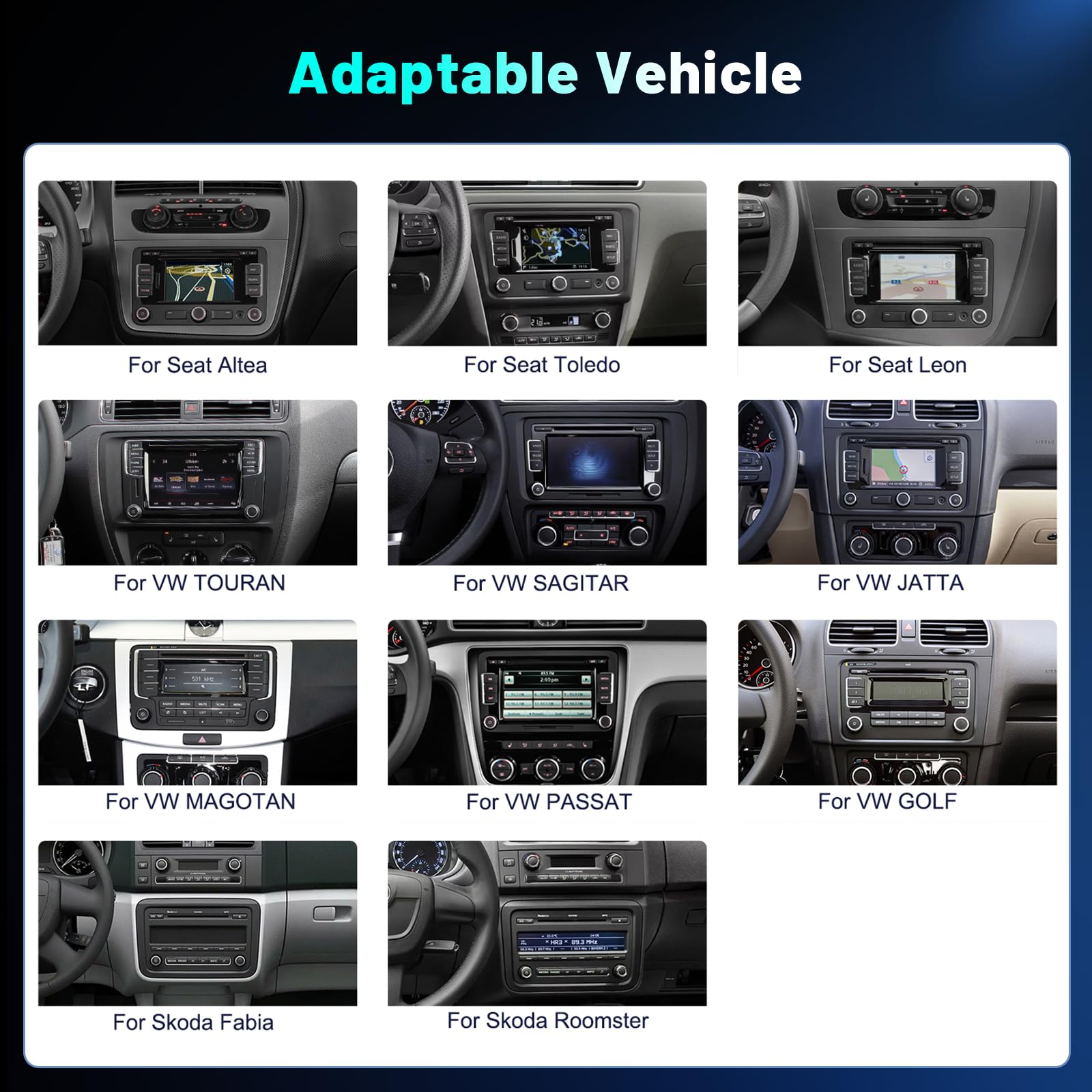 4+64G 8" Radio para VW Golf 5 Golf 6 Polo Skoda Passat Tiguan Touran | Wireless Autoradio 2 DIN GPS Navi Bluetooth 5.0 5G WiFi FM/RDS Cámara Trasera Control del Volante 4+64G