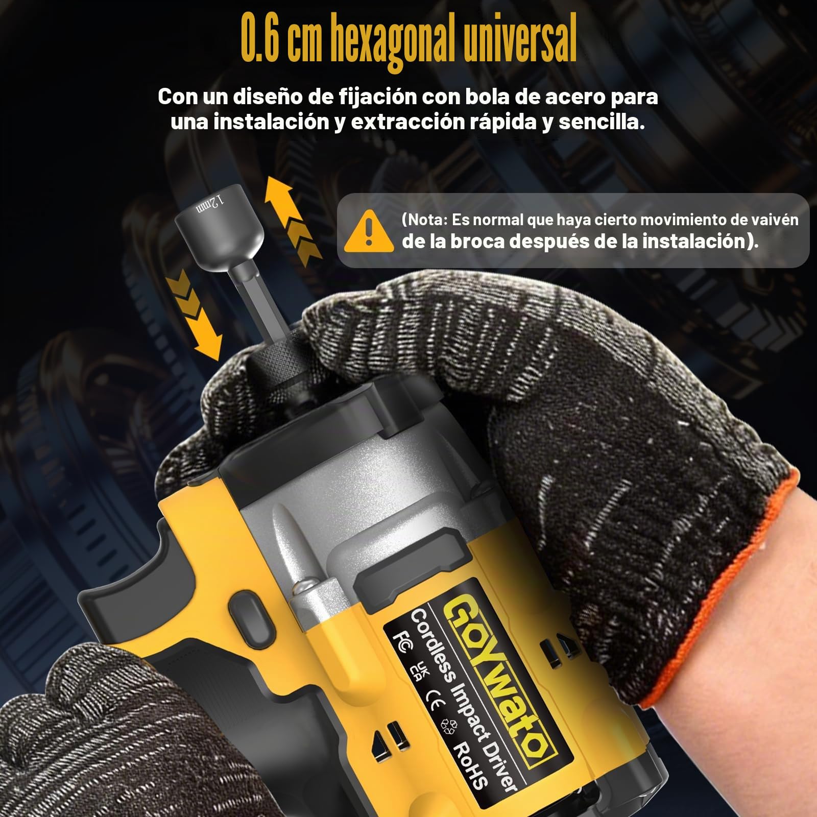 Atornillador de Impacto 320 Nm, Portapuntas de 1/4", Motor sin Escobillas, 21V Destornillador de Impacto con 2 Baterías de 2,0 Ah & 9 Dados & 10 Puntas de Destornillador para Bricolaje