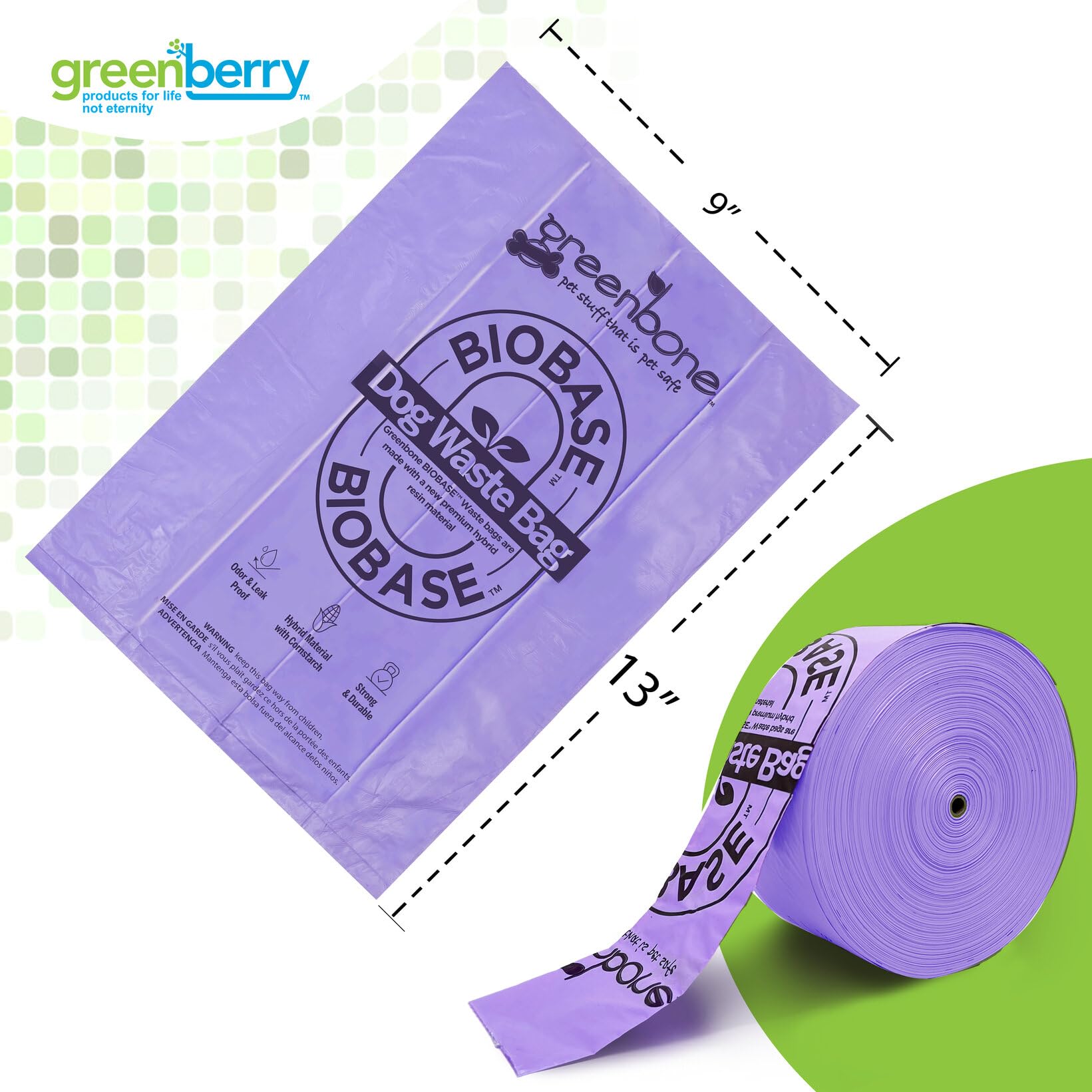 Greenbone BioBase Dispensador de bolsas de basura con aroma a lavanda de 300 unidades