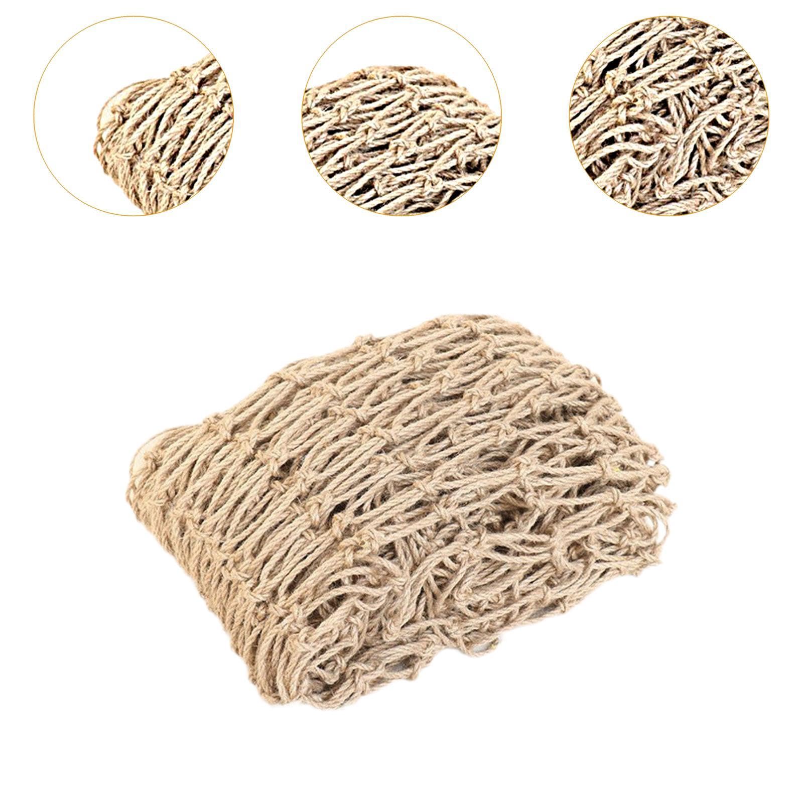 Hanfseilnetz, Schutznetz, Fotowanddekoration, Robustes Anzuchtnetz, Juteseil Rankgitter, LKW Ladungsnetz für Garten Und Außenbereich, Mehrfarbig, 10 cm Netz