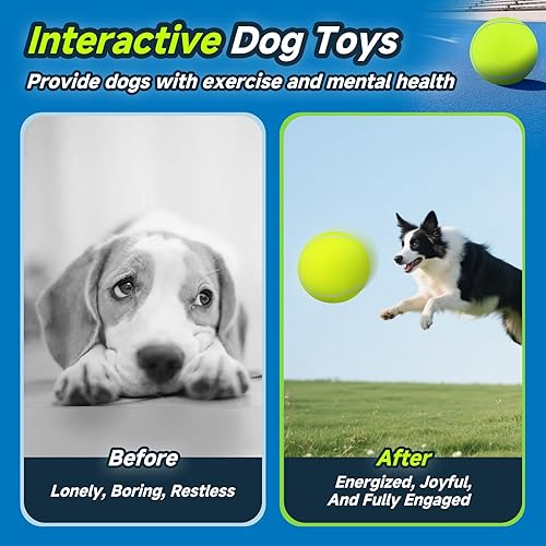 Vista 7 de HETOO Pelotas de tenis gigantes para perros juguetes grandes para perros de 9.5 pulgadas, pelotas de juguetes para perros de pastoreo al aire libre