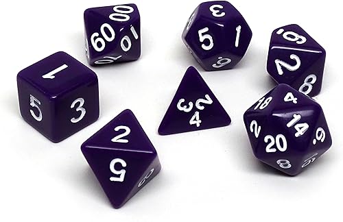 Miniatura 5 de Juego de dados poliédricos opacos, juego de 7 piezas con una fuente D20, D12, D10, D8, D6, D4 y D00 (negro con fuente blanca)