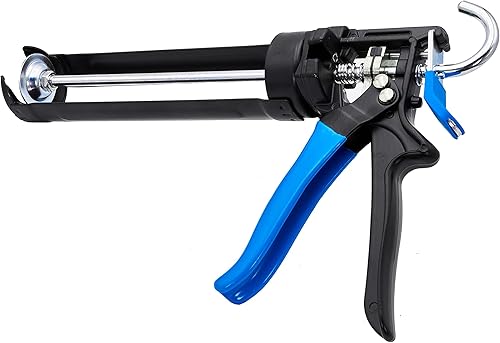CONFAST Pistola de calafateo manual resistente de 10 onzas con gatillo de goma