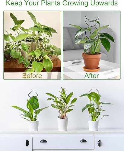 Miniatura 3 de Paquete de 4 enrejados de plantas trepadoras de interior, enrejado pequeño para plantas en macetas al aire libre, enrejado de metal para jardín,