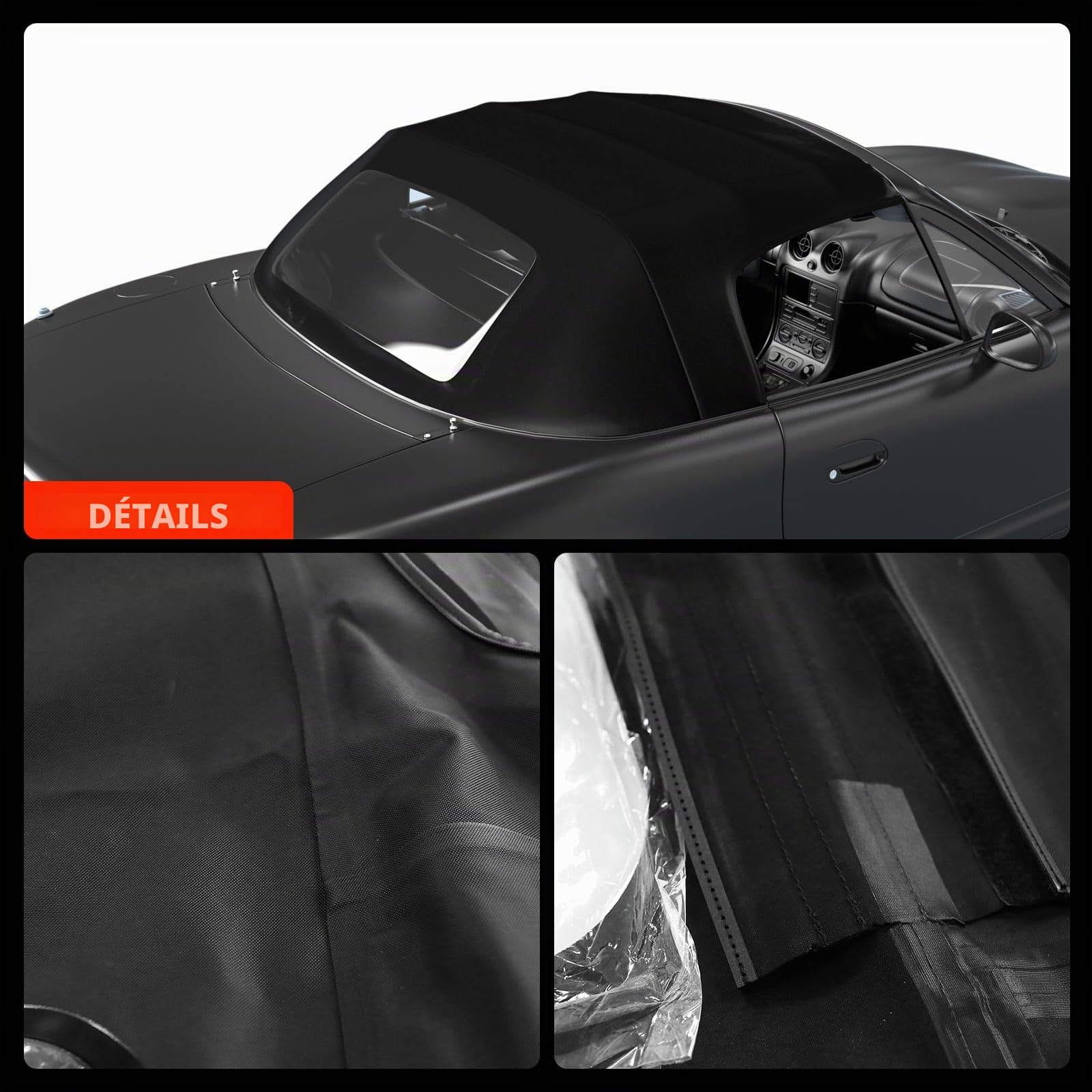 Frankberg Capote de cabriolet Softtop Compatible avec MX-5 II NB MX-5 I NA Cabriolet Remplacer# MA13545,1018MIA003