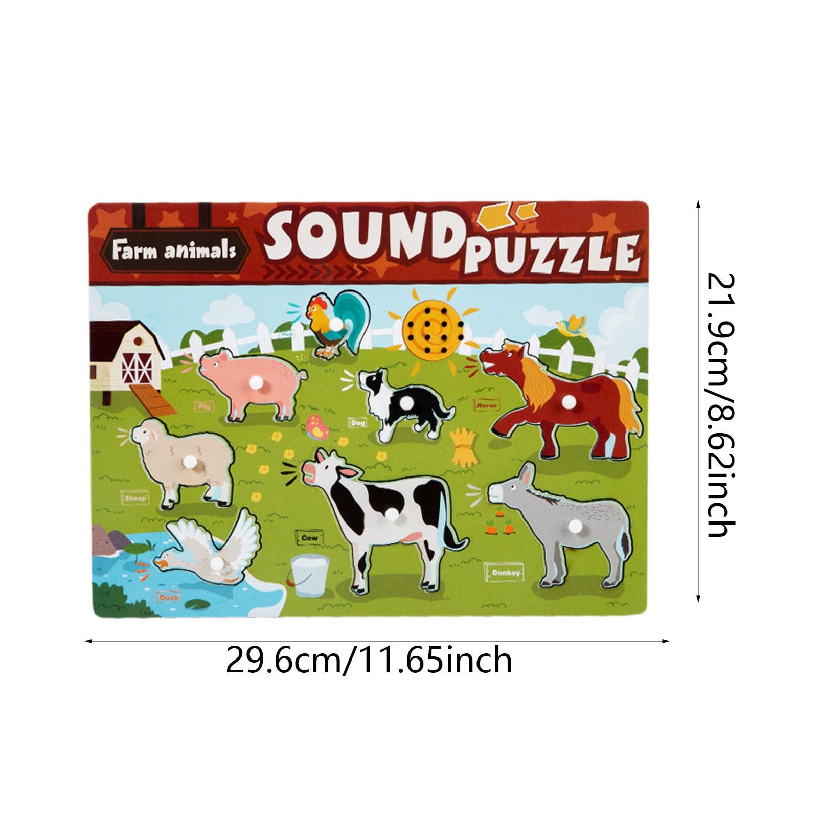 Puzzle in Legno con Tema Cartoni Animati, Giocattolo Interattivo per Bambini, Ideale per L'apprendimento Prescolare, Animale
