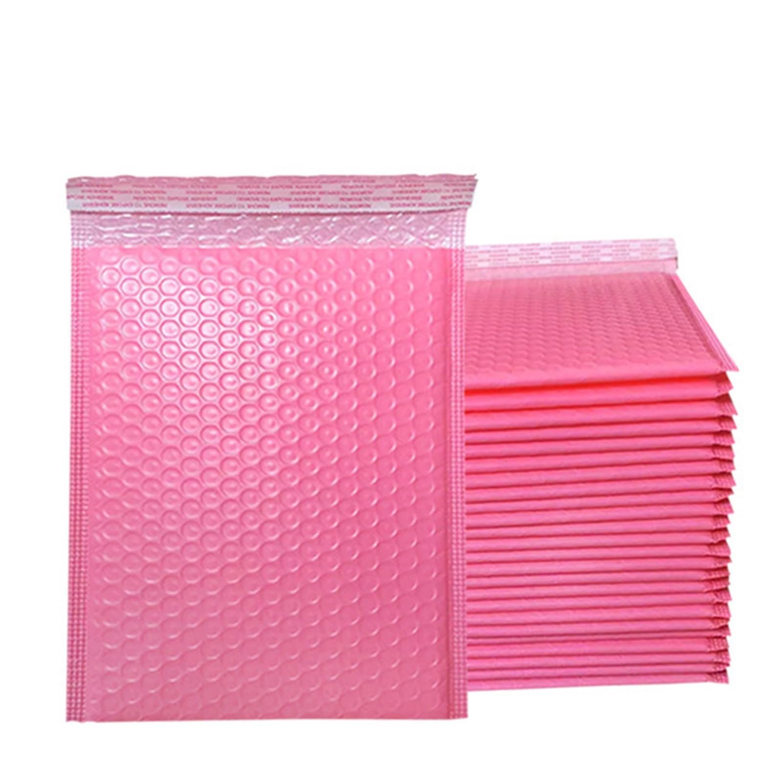100 Uds. Suministros for pequeñas empresas, bolsas de embalaje burbujas rosadas for empaquetar productos, paquete entrega, sobre envío para Cosméticos(Pink,13 * 18cm)