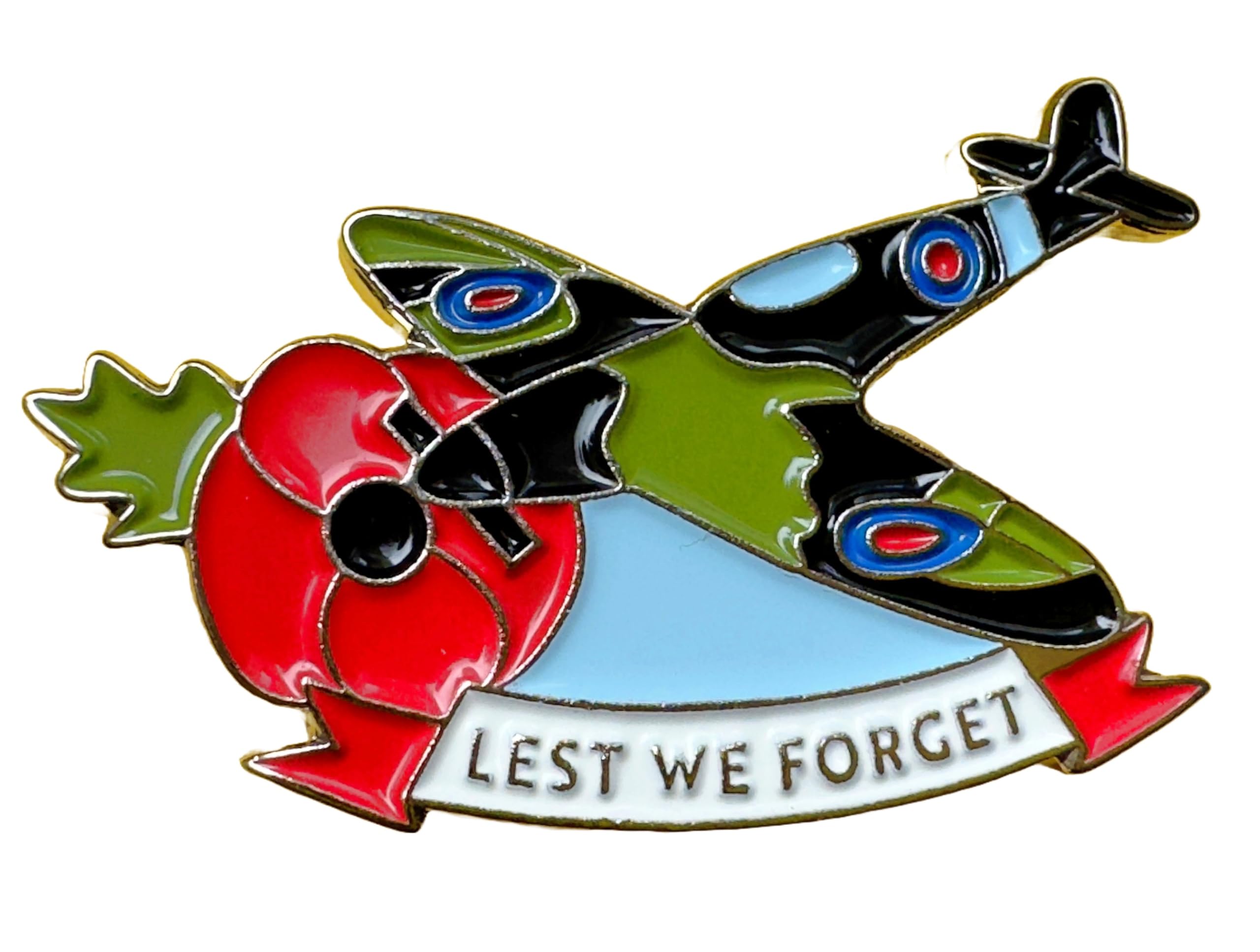 GenericRAF Spitfire ROYAL AIR FORCE red poppy pin badge - Remembrance Day RAF Veteran pin