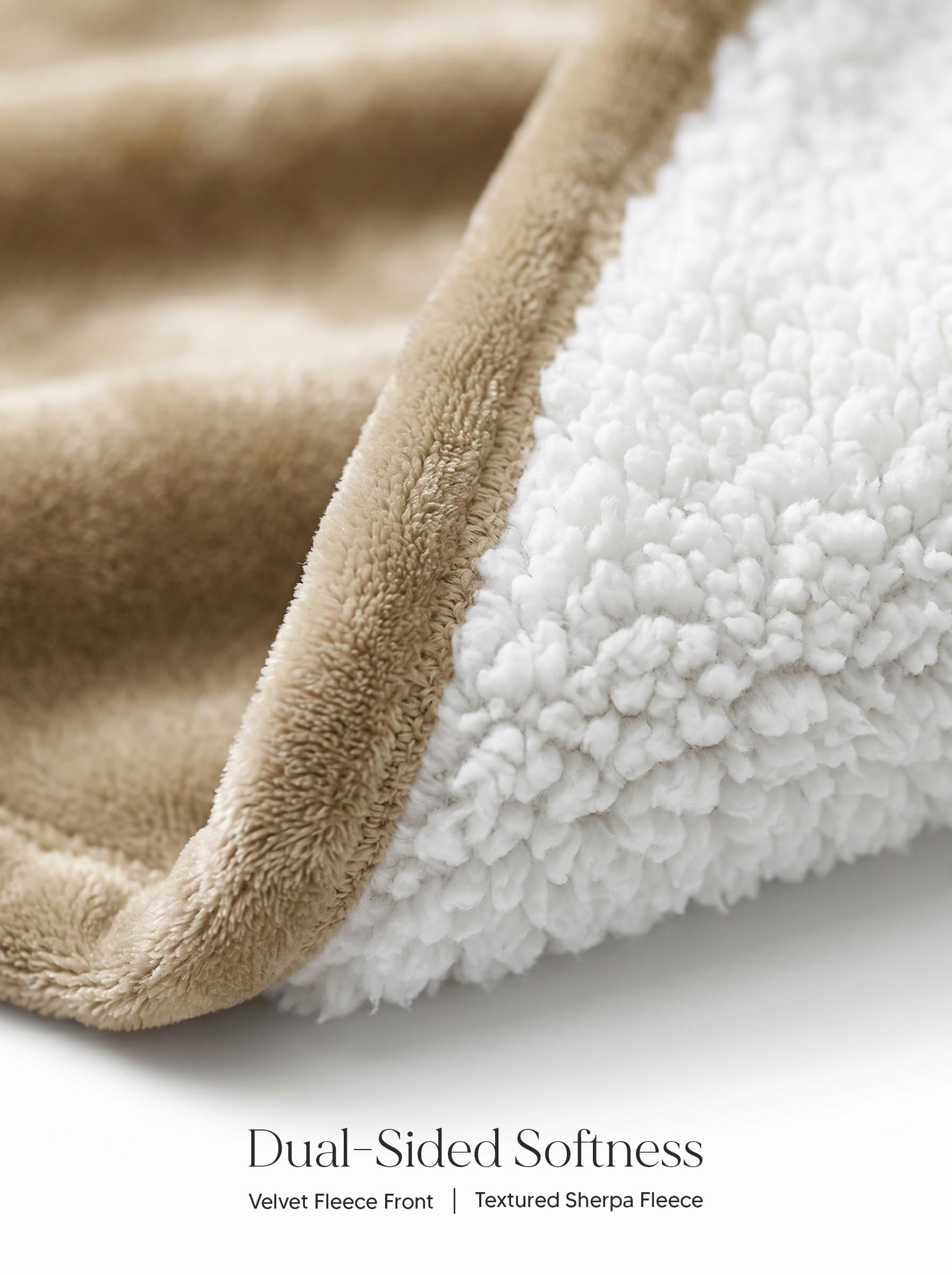 Utopia Literie Couverture Sherpa [Chameau, 228x228 cm] - 480GSM Couverture réversible en Polaire épaisse et Chaude pour lit, canapé, Camping et Voyage