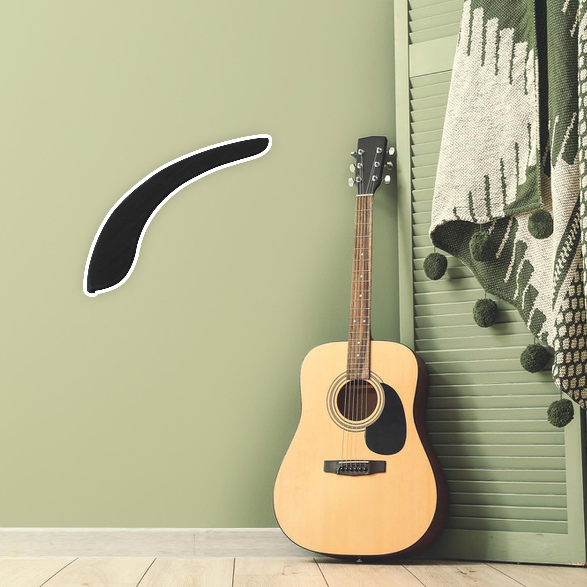Bracciolo Per Chitarra Acustica - Legno Nero Con Adesivo - Foto 10
