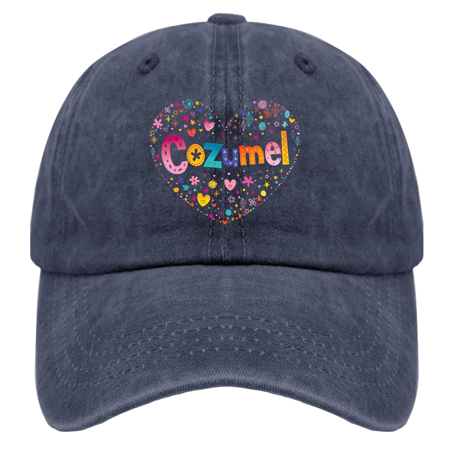 Cozumel Sun Hat Mens Outdoor Hat Navy Blue Womens Trucker Hat Gifts for Grandpa Cool Hat