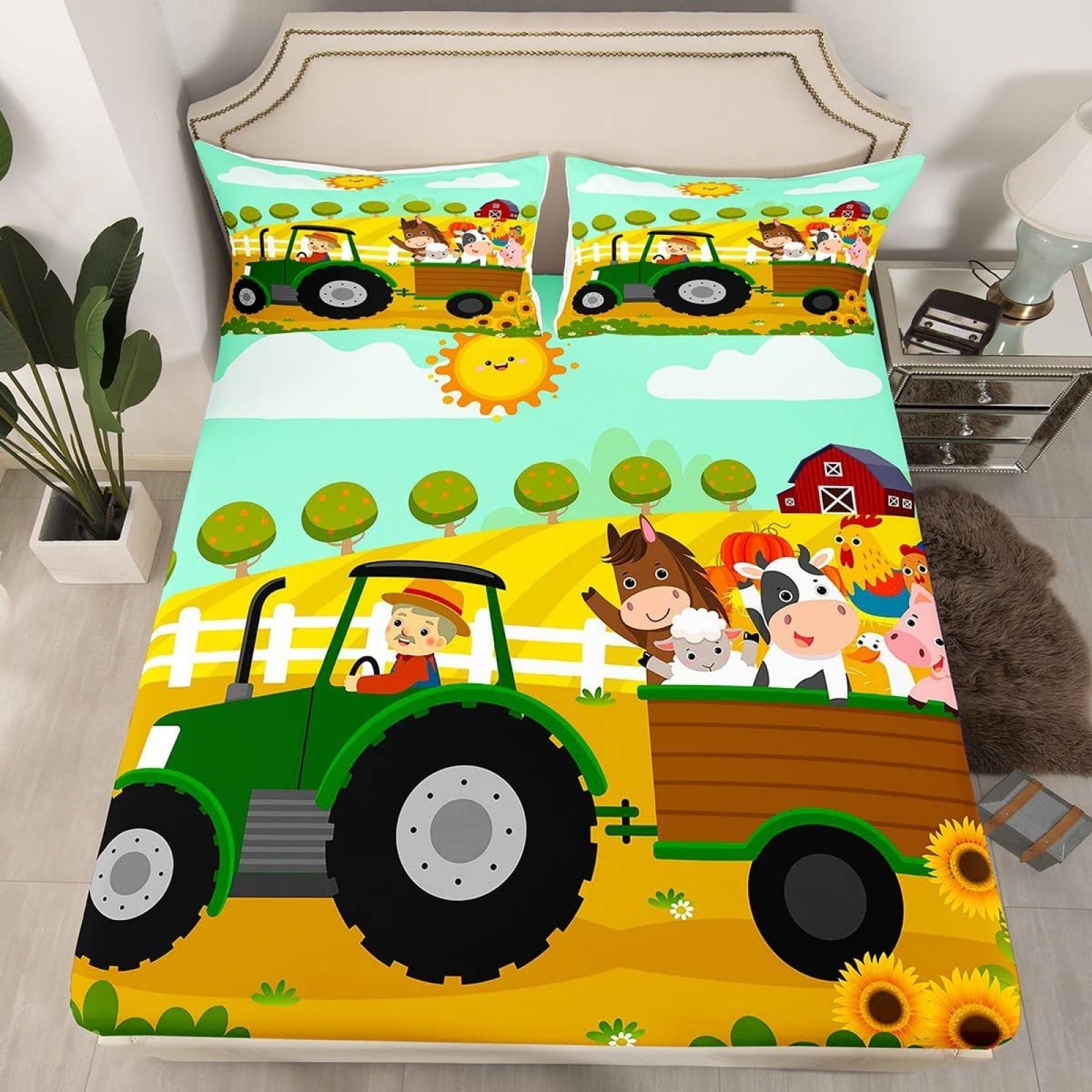 Drap Housse 90x190 Cm Style Japonais 3D - Microfibre Douce, Poche 30 Cm, Avec 2 Taies D'oreiller