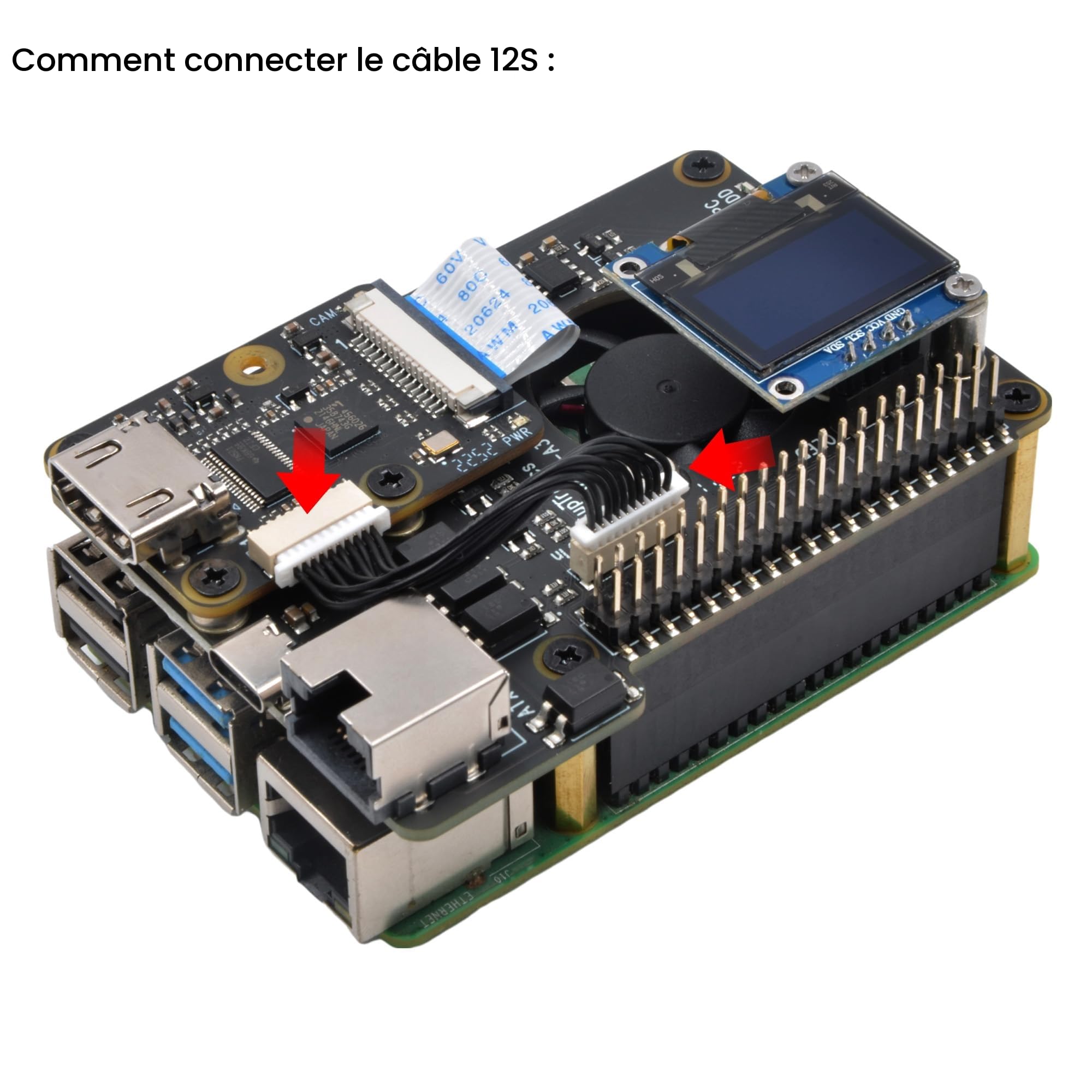 Geekworm KVM-A3 Kit pour Raspberry Pi 4 Open-Source KVM Over IP