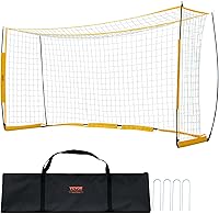 VEVOR 12x6 ft Portable Soccer Goal - Durable Steel Fiberglass Practice Net with Carry Bag for Backyard Training, Parks & Schools