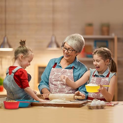 Vista 2 de Juego de tazas medidoras, 3 tazas medidoras de plástico coloridas, gran capacidad, 2 tazas 1-3/4 tazas 1-1/2 tazas para ingredientes líquidos secos