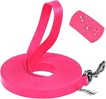 Wolfone Waterproof Dog Leash Long Line,PVC Coated Nylon Webbing Training Leash 5FT Easy Clean, Durable, Strong Recall Leash for Dogs – Yellow