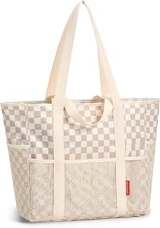 WOOMADA Large Mesh Tote Bag - Tote Bag for Work, Gym & Daily Travel Essentials