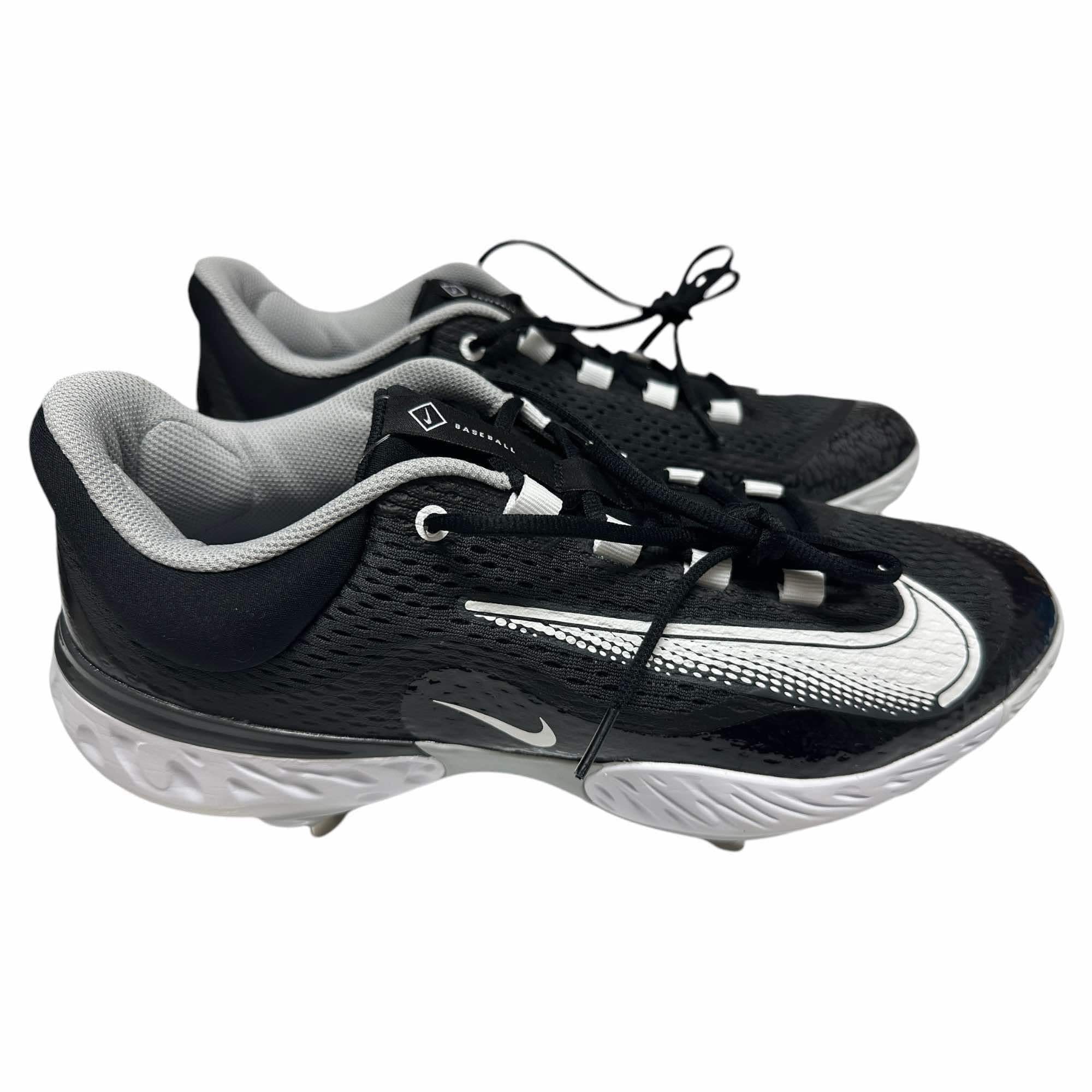 Nike Men's Alpha Huarache Elite-4 Low Baseball Softball Cleats Shoes Black/Dark Smoke Grey #DJ6521-011 - Size Mens 13
