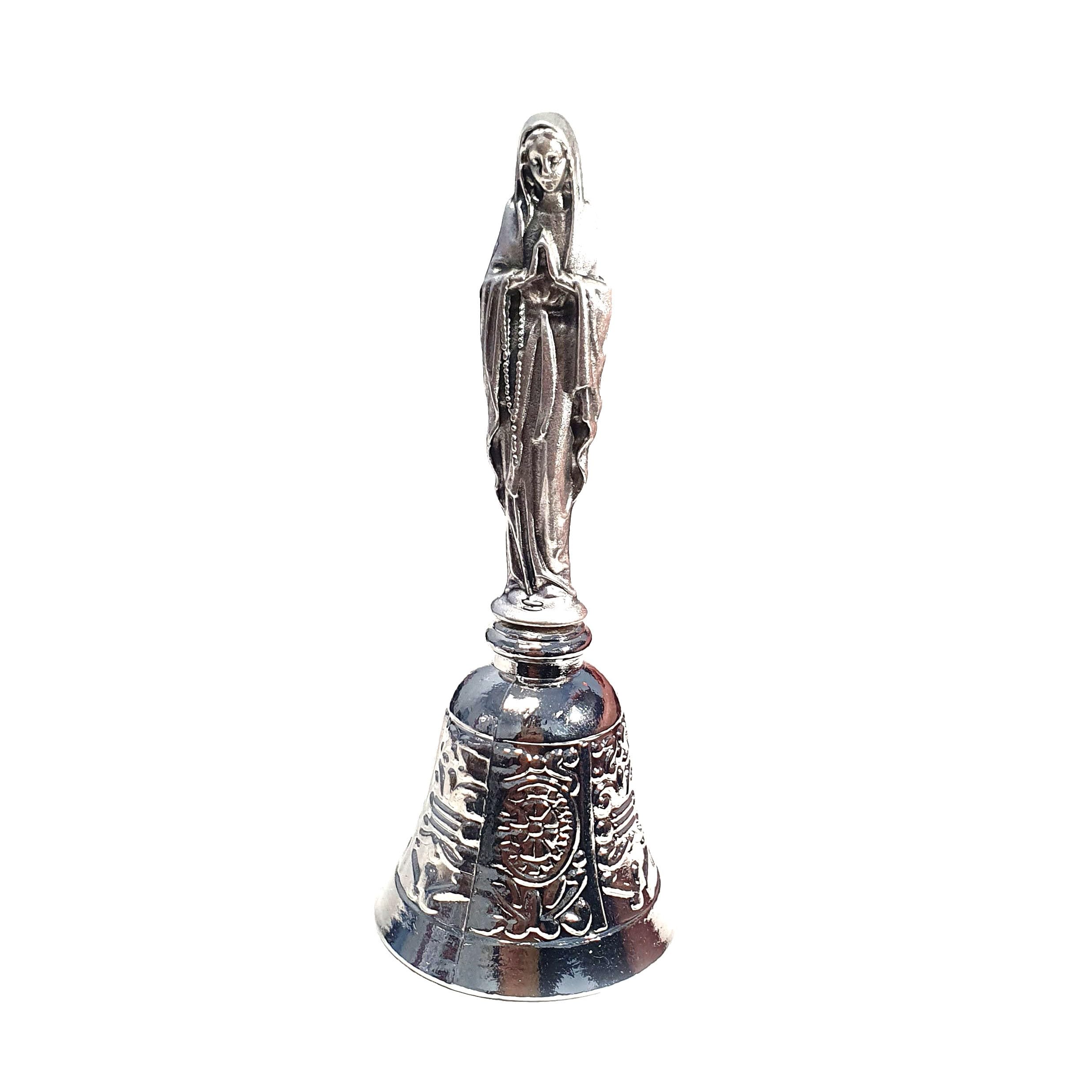 Palais Du Rosaire Silver Metal Bell And Apparition Of Lourdes – Home And Decoration – Christian Worship In Metal