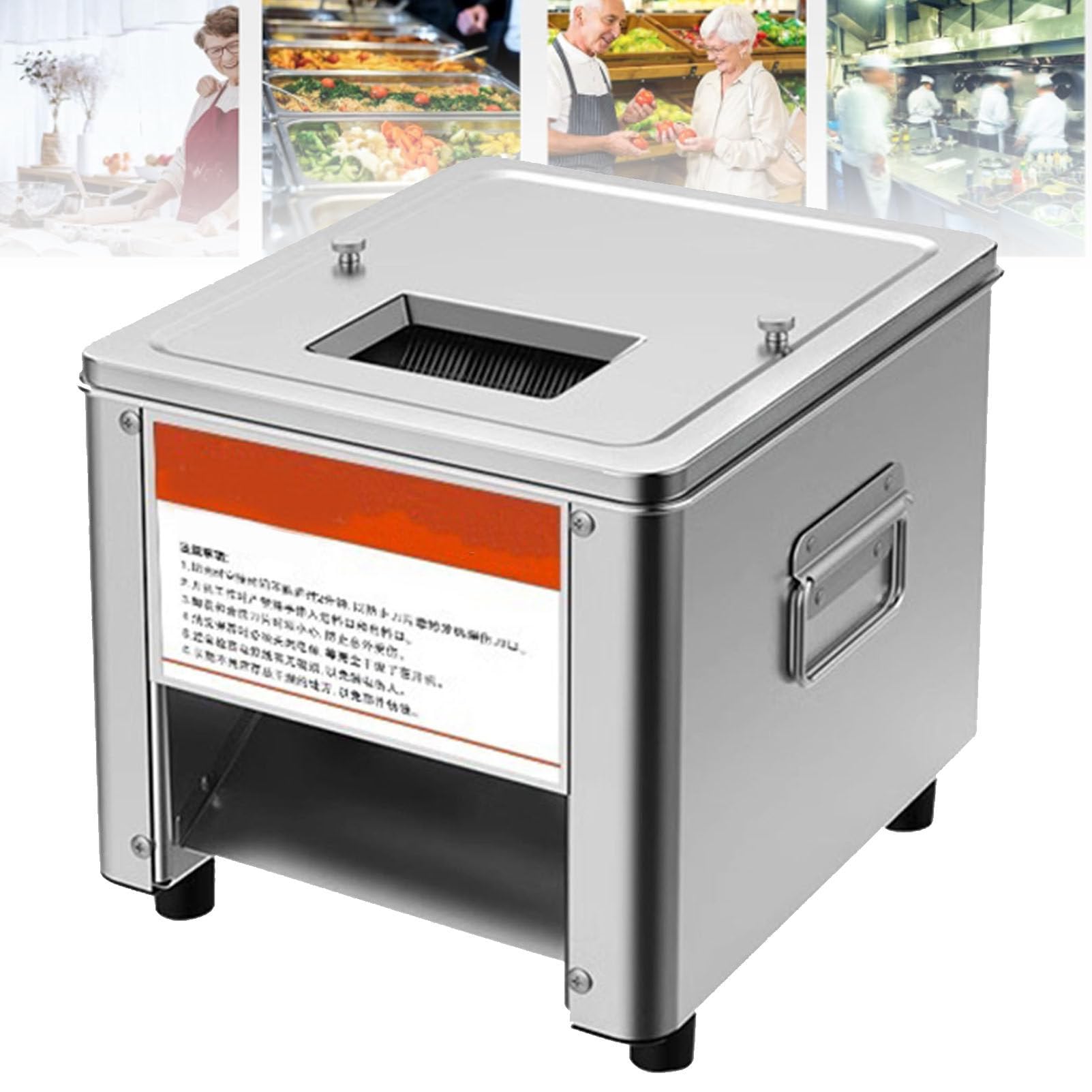 ASerZenith Meat Cutter Machine, Commercial Electric Heavy Duty Stainless Steel Meat Slicer For Boneless Meat And Soft Vegetables, 850W,5Mm
