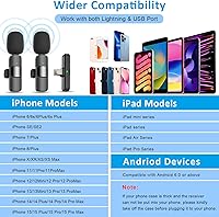 Vista 5 de MAYBESTA Mini micrófono inalámbrico para teléfono iPhone Android: micrófono de grabación de solapa Lavalier para entrevista de podcast de Tiktok