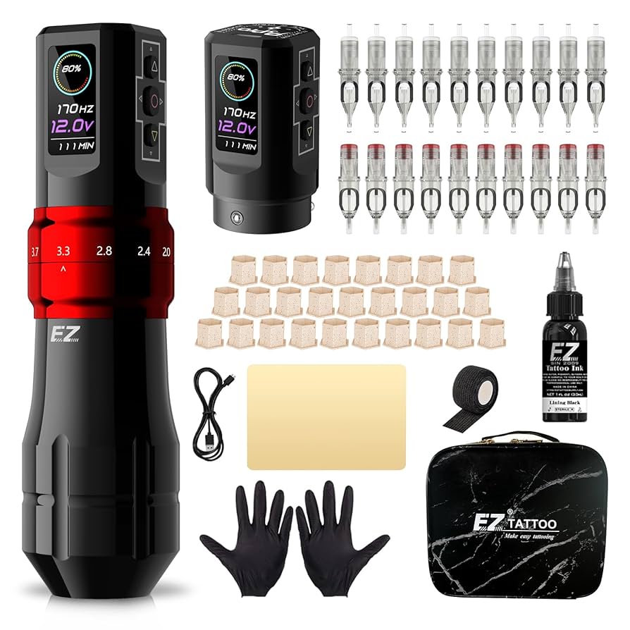 EZ P3 PRO TURBO プロ用タトゥーマシンセット Amazon | EZ プロフェッショナル タトゥーペンキット P3 Pro