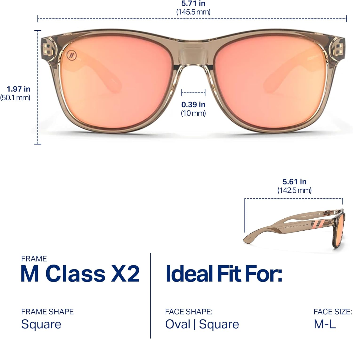 Blenders Eyewear M Class X2 – Polarized Sunglasses – Round Lens, Spring Loaded Hinge – 100% UV Protection – For Men & Women