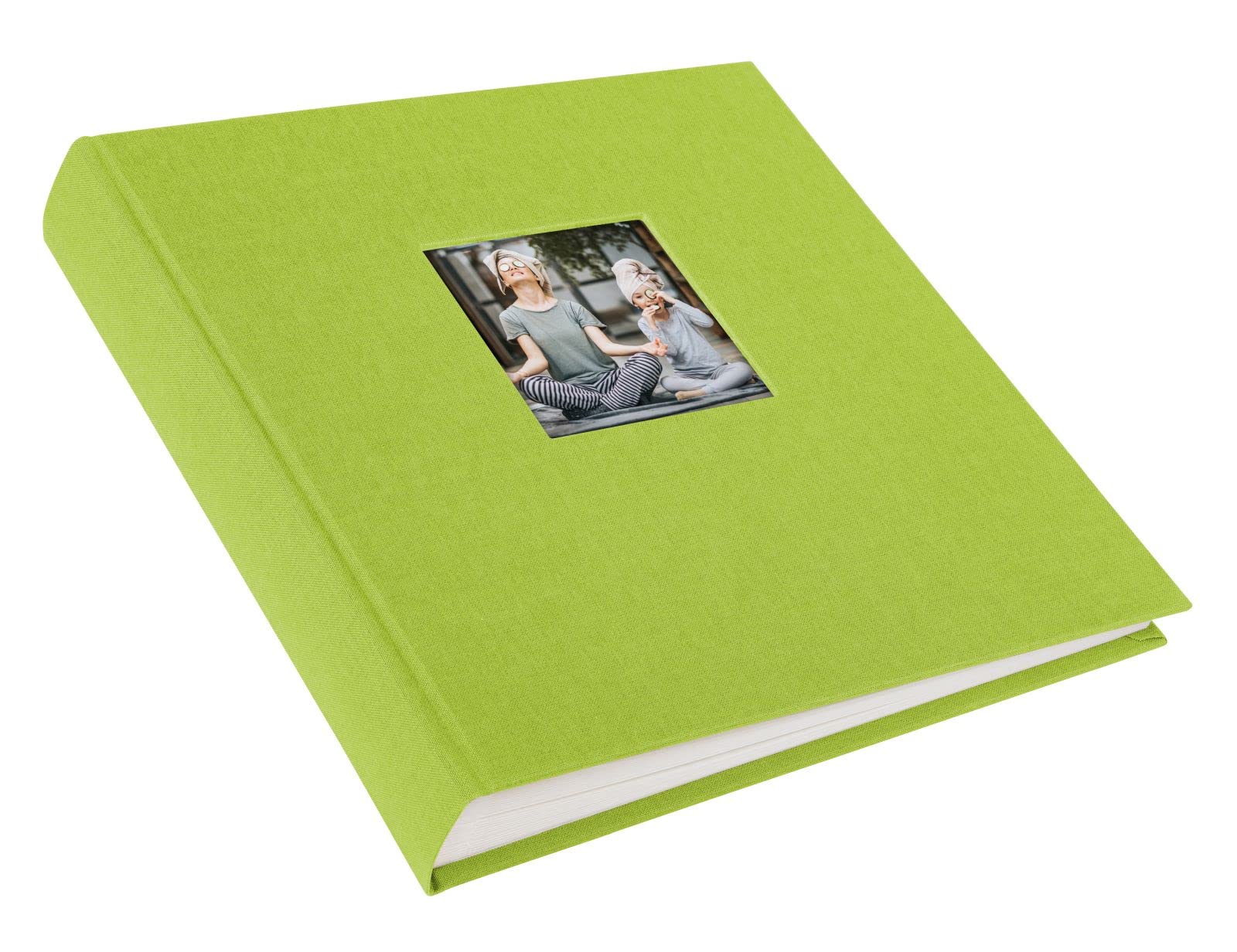 Goldbuch Bella Vista 24887 Album Photo 25x25 Cm Lin Aqua - 60 Pages Blanches, Fenêtre Découpe, Fabriqué En Allemagne