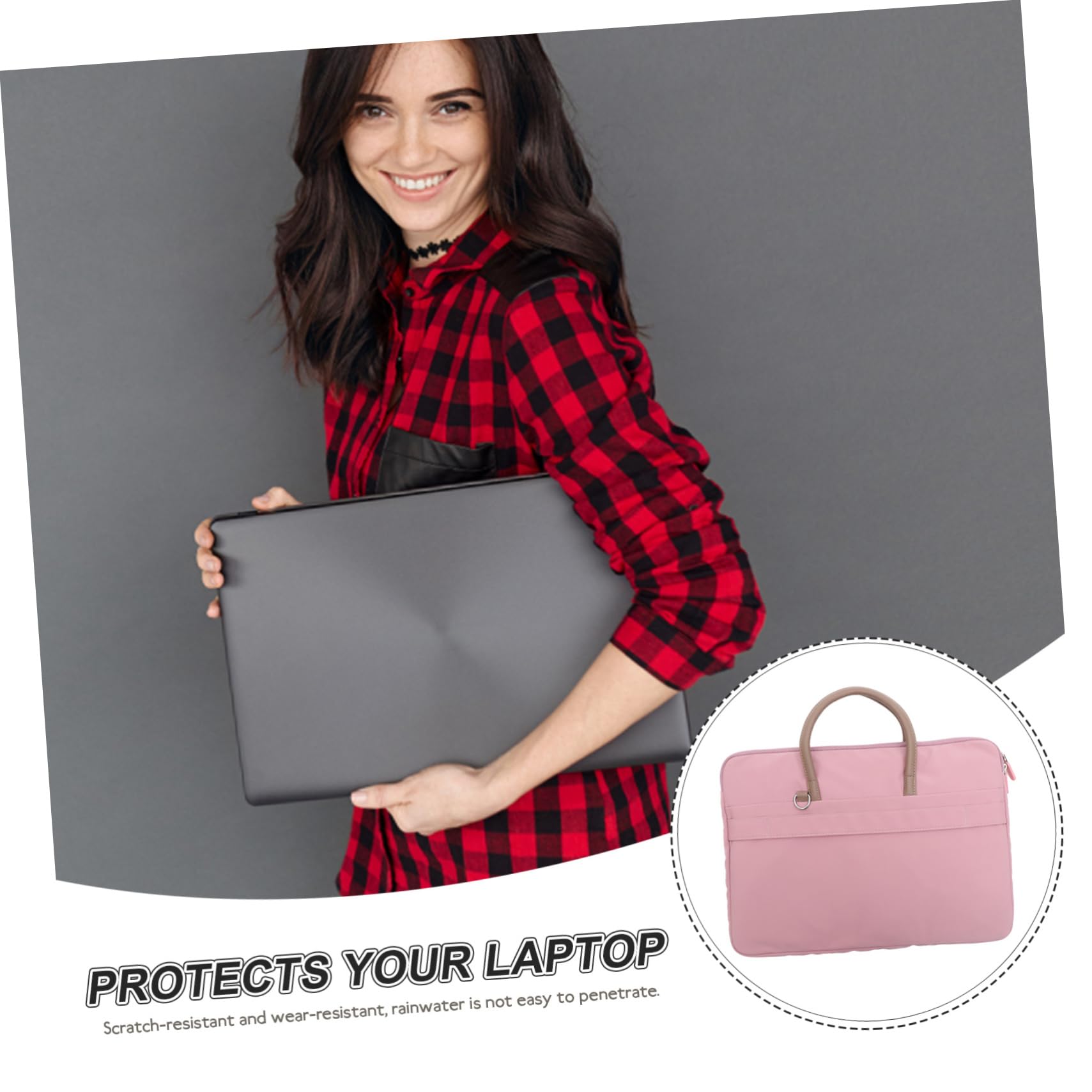 Operitacx Computadora Portatil Portatil Bolsas De Computadora Para Hombres Mochila Portatil Mujer Bolso Portátil De Bolsa Pequeña Portátil Llevar Portátil Plegable Manejar Rosa Poliéster