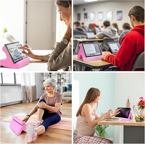 Miniatura 5 de Soporte universal multiángulo para tableta, soporte suave con soporte de teléfono negro para regazo, rodilla, sofá y cama, compatible con iPad Pro