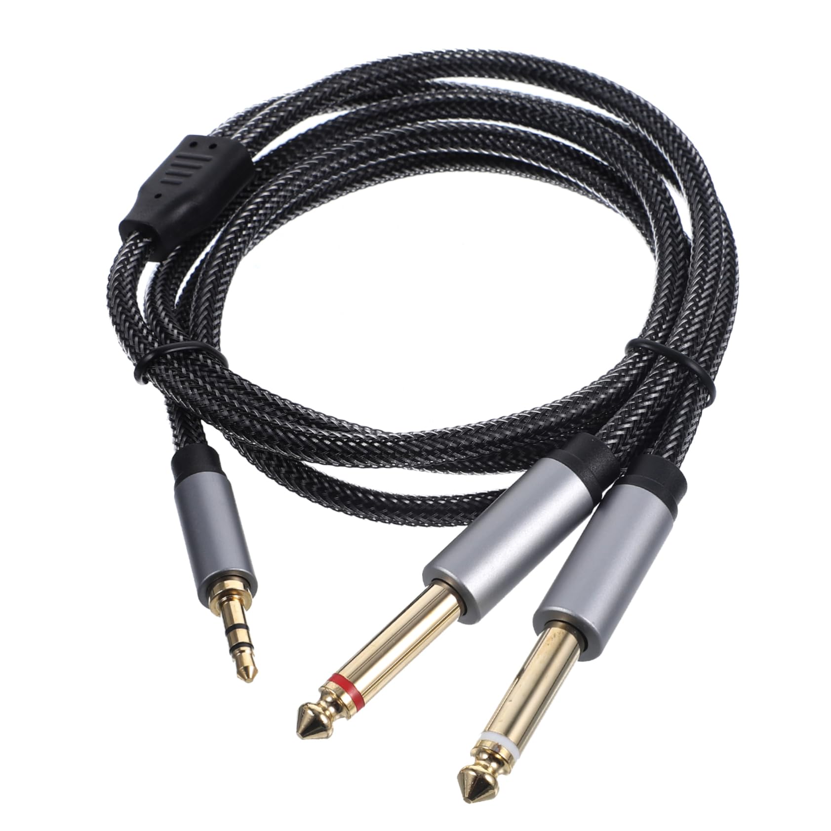 Cavo Splitter Audio 1m – Da Jack 3.5mm A Doppio Jack 6.35mm, Bassa Impedenza, Schermato E Plug-and-Play Per Chitarra, Microfono E Cuffie