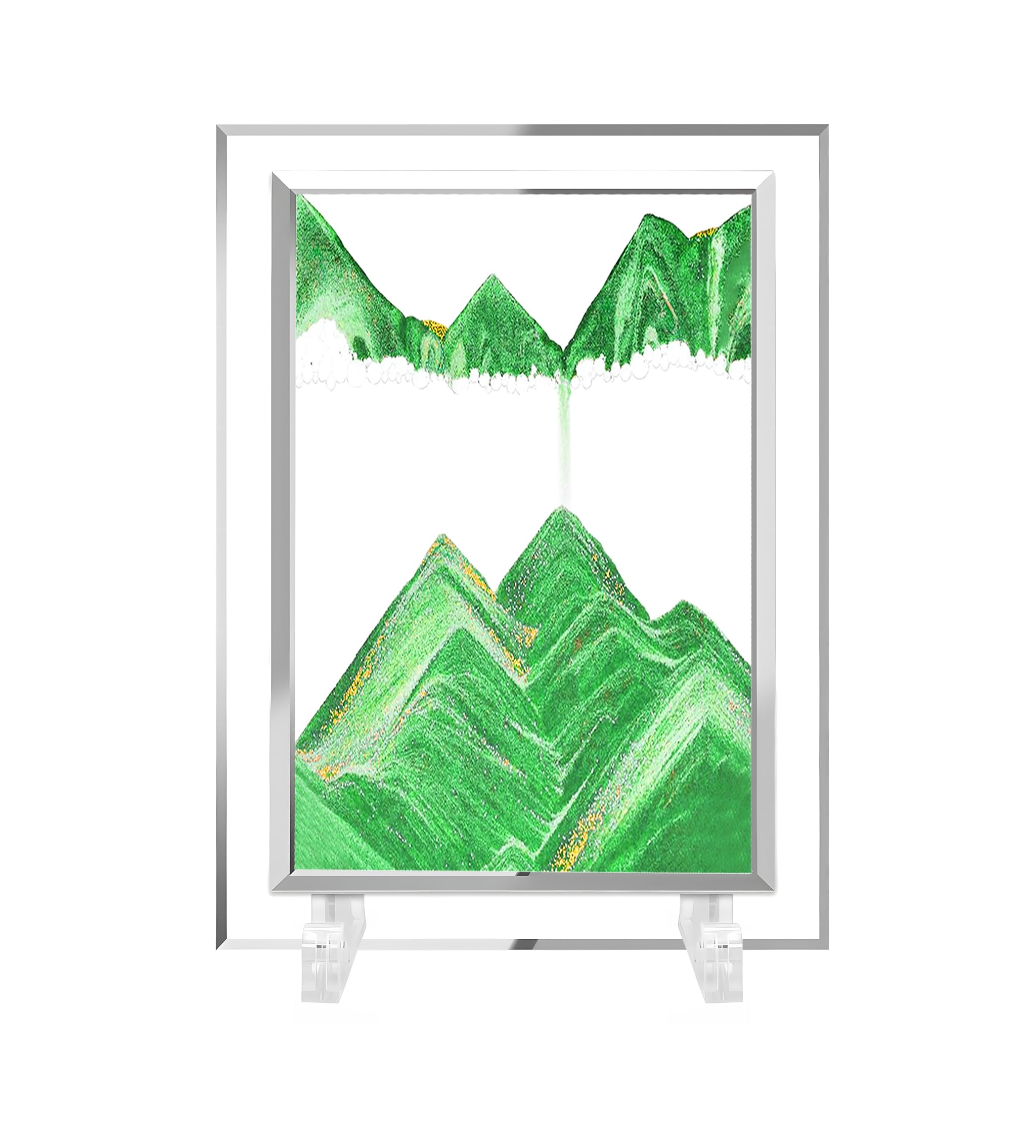 AzureLeap Sandbilder zum Drehen 3D Sandscape - die Sandkunst in Tiefsee Fließende Sandmalerei Sandbild Geschenke Sanduhr Deko Aesthetic für Büro Wohnzimmer Schreibtisch Erwachsene【7 Zoll-GRÜN】