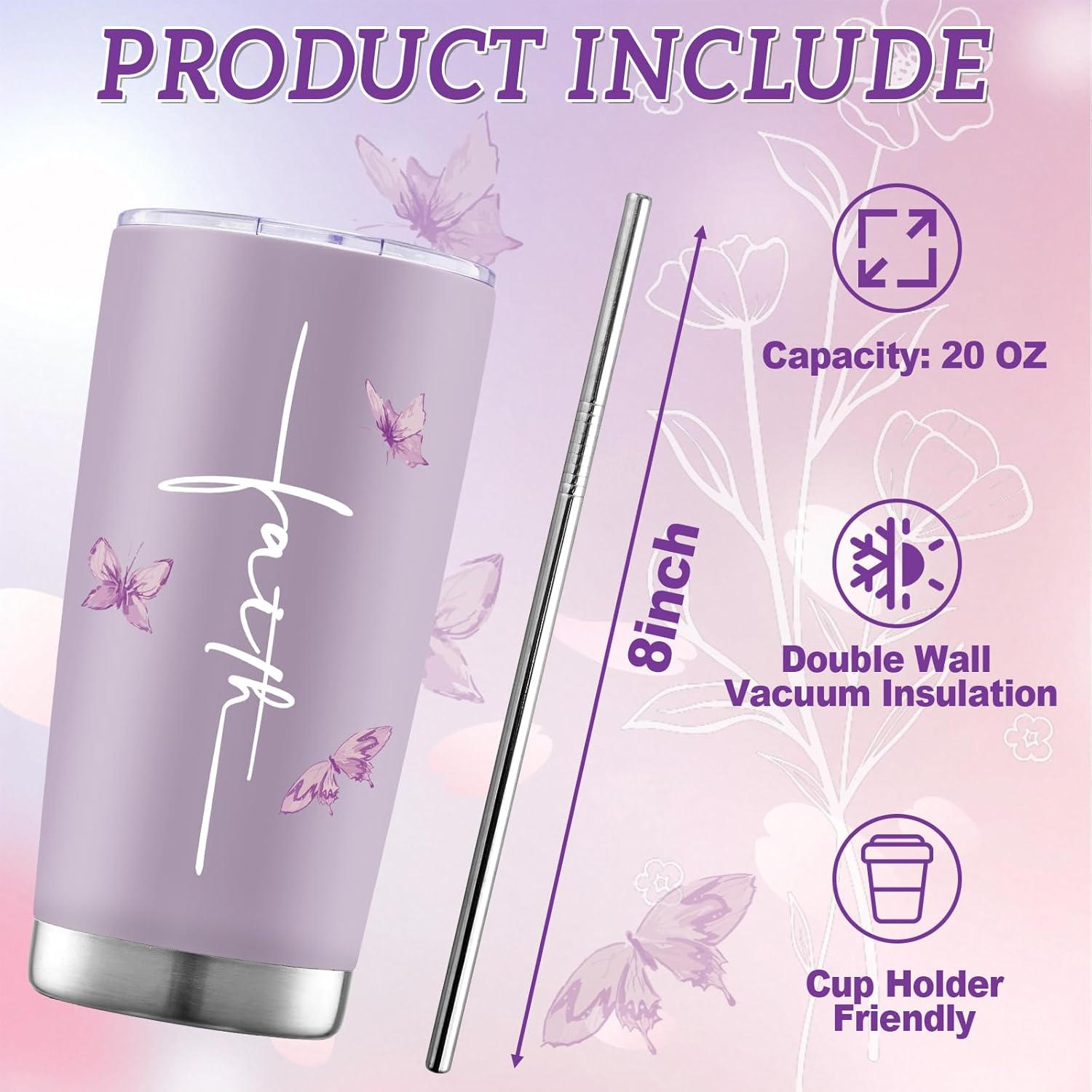 Christian Gifts for Women You Are Tumbler 20oz Religious Christmas Gift Inspirational Faith Based Bible Jesus Catholic Spiritual Baptism Confirmation Stainless Steel Cup Encouragement Birthday Gift - Image 2