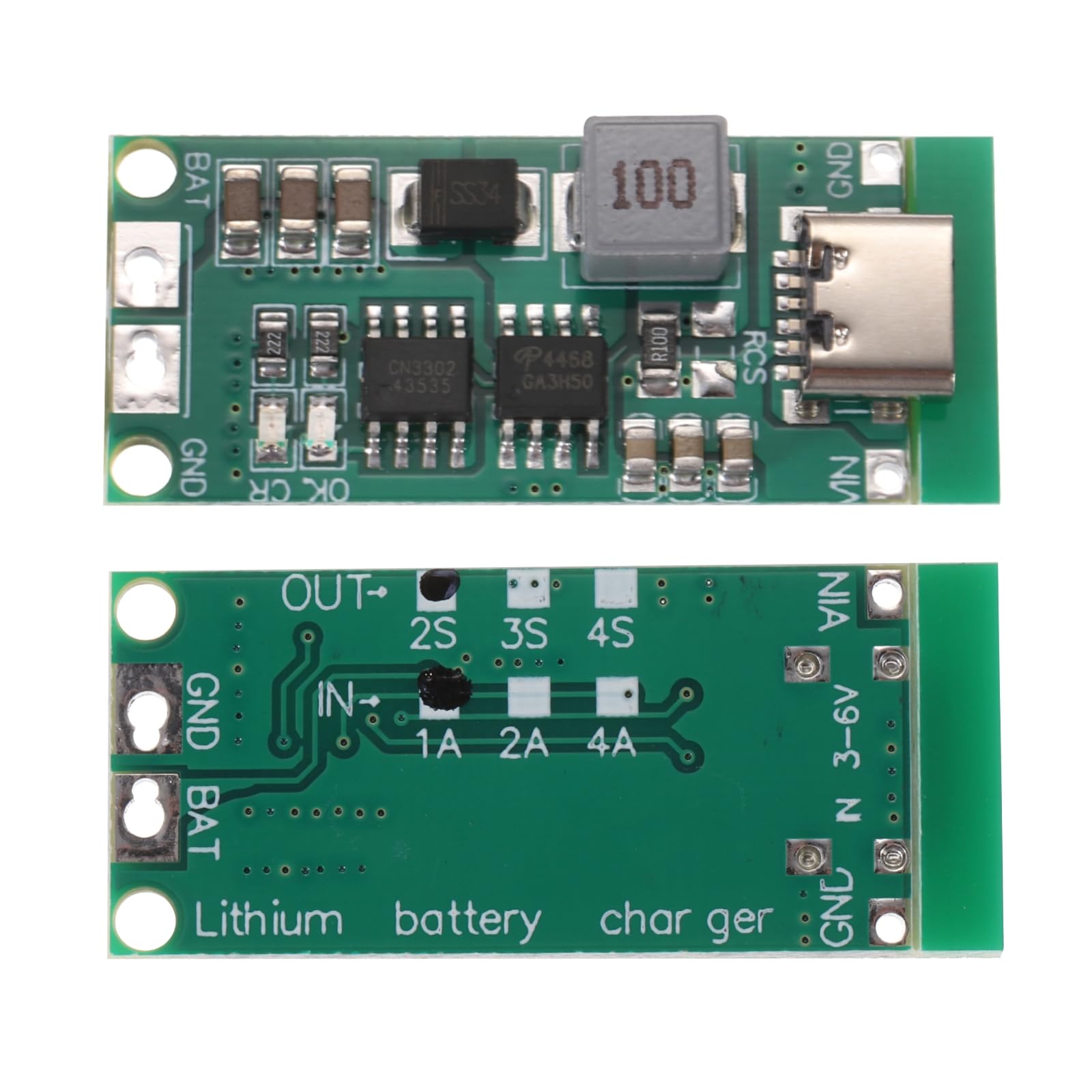 Modulo di ricarica boost per batterie al litio 2S 3S 4S Type-C 8.4V 12.6V 16.8V scheda regolabile per power bank Li-Po