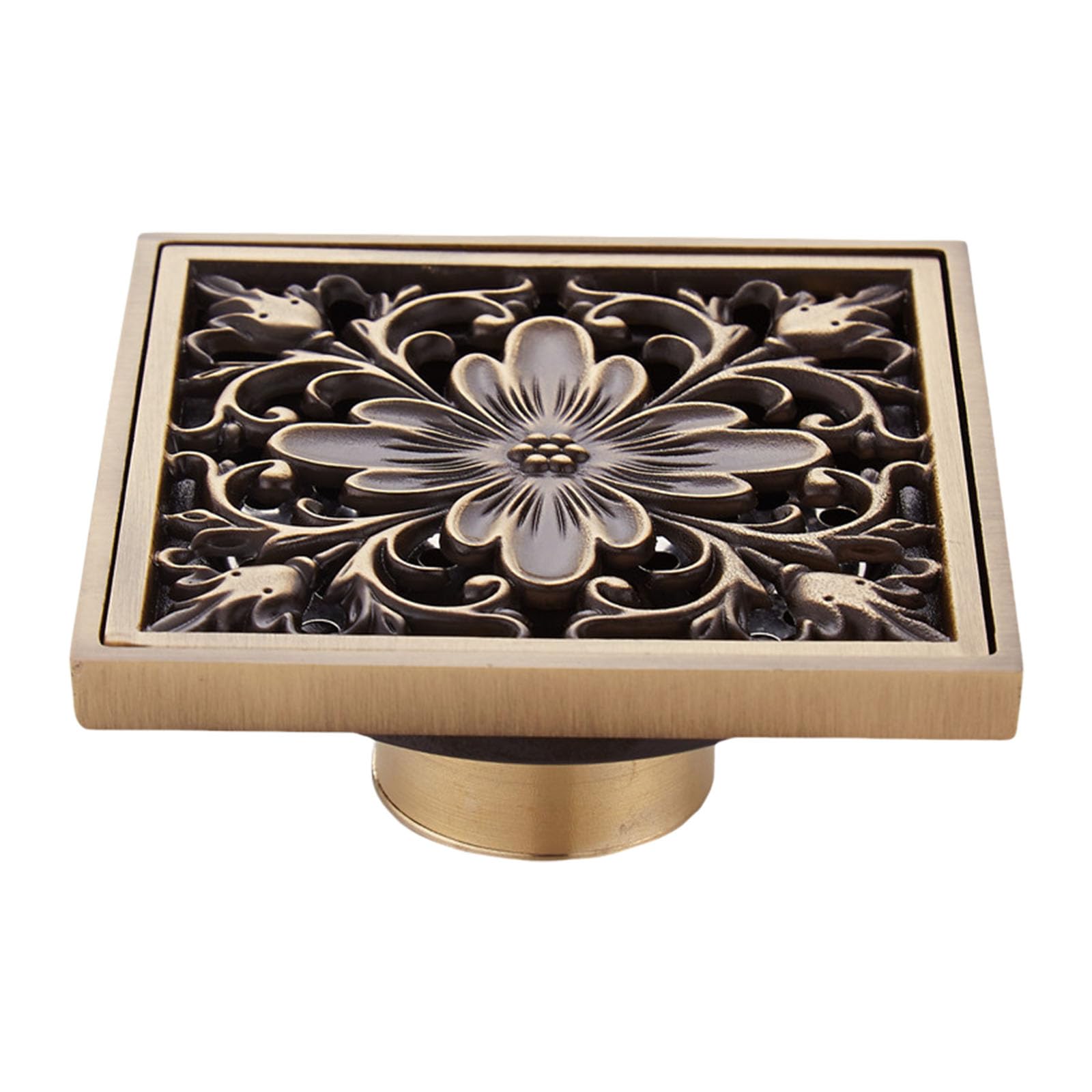 European Designs Sturdy Brass Shower Drain with Builts Double Layer Filter in Strainer for Efficient Water Flows Removable Covers Drain