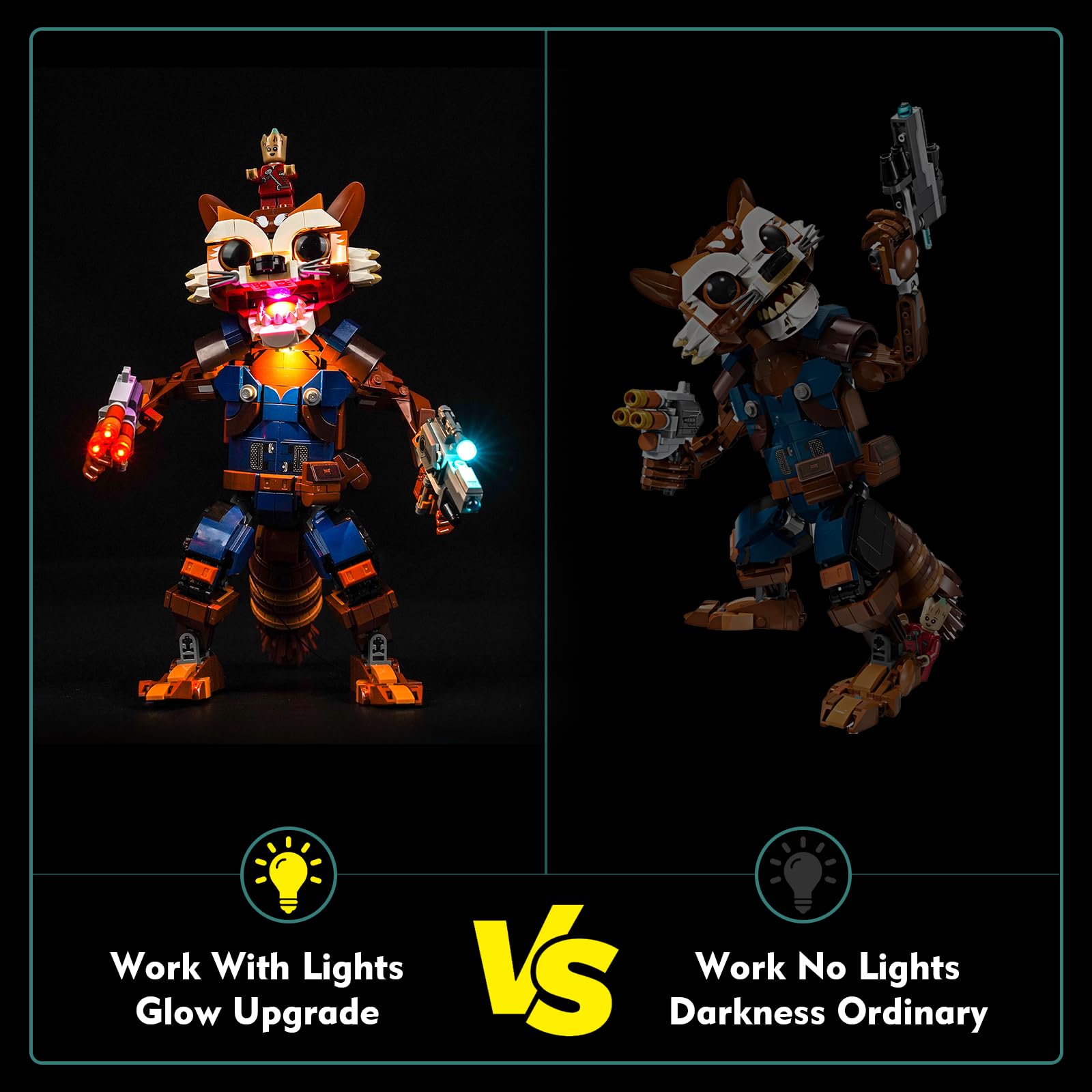 Light Kit for Lego Rocket & Baby Groot, Lighting Set for Lego 76282 Marvel Rocket & Baby Groot, Not Include Models - Image 3