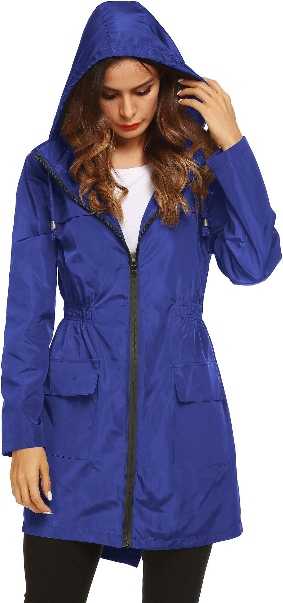LOMONWomen Waterproof Lightweight Rain Jacket Active Outdoor Hooded Raincoat