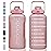 ST-YIBEN 128oz Large Motivational Water Bottle with Time Marker,Leakproof & BPA Free 1/One Gallon Big Pink Water Bottle with Straw & Handle Tritan Water Jug for Women Men to Fitness,Gym,Sports