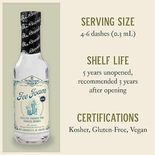 Miniatura 6 de Fee Brothers Fee Foam - Cocktail Foamer and Mixer, Egg Substitute, Vegan-Friendly, Gluten Free, 5 fl oz